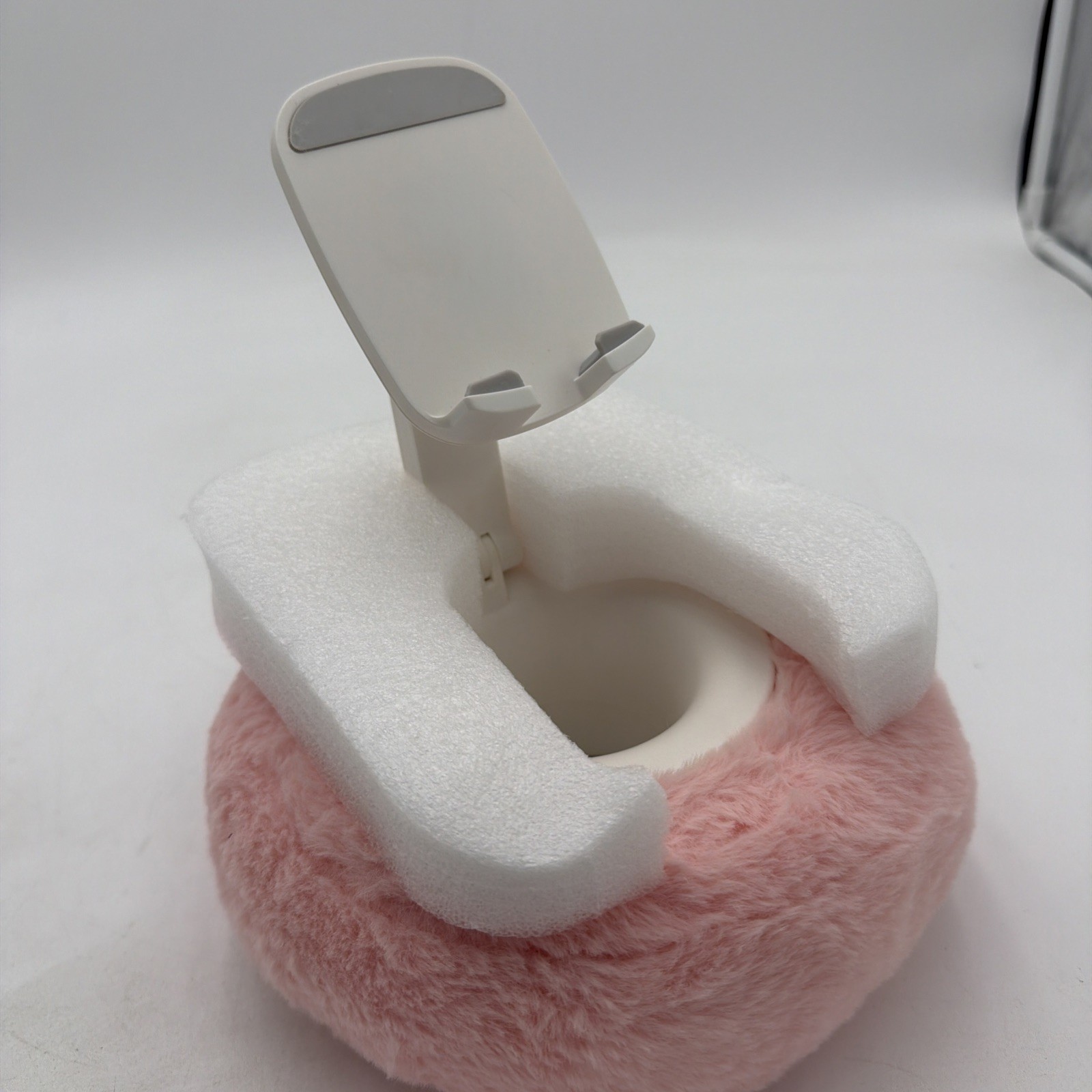 Pink and White Pillow Style Phone Stand