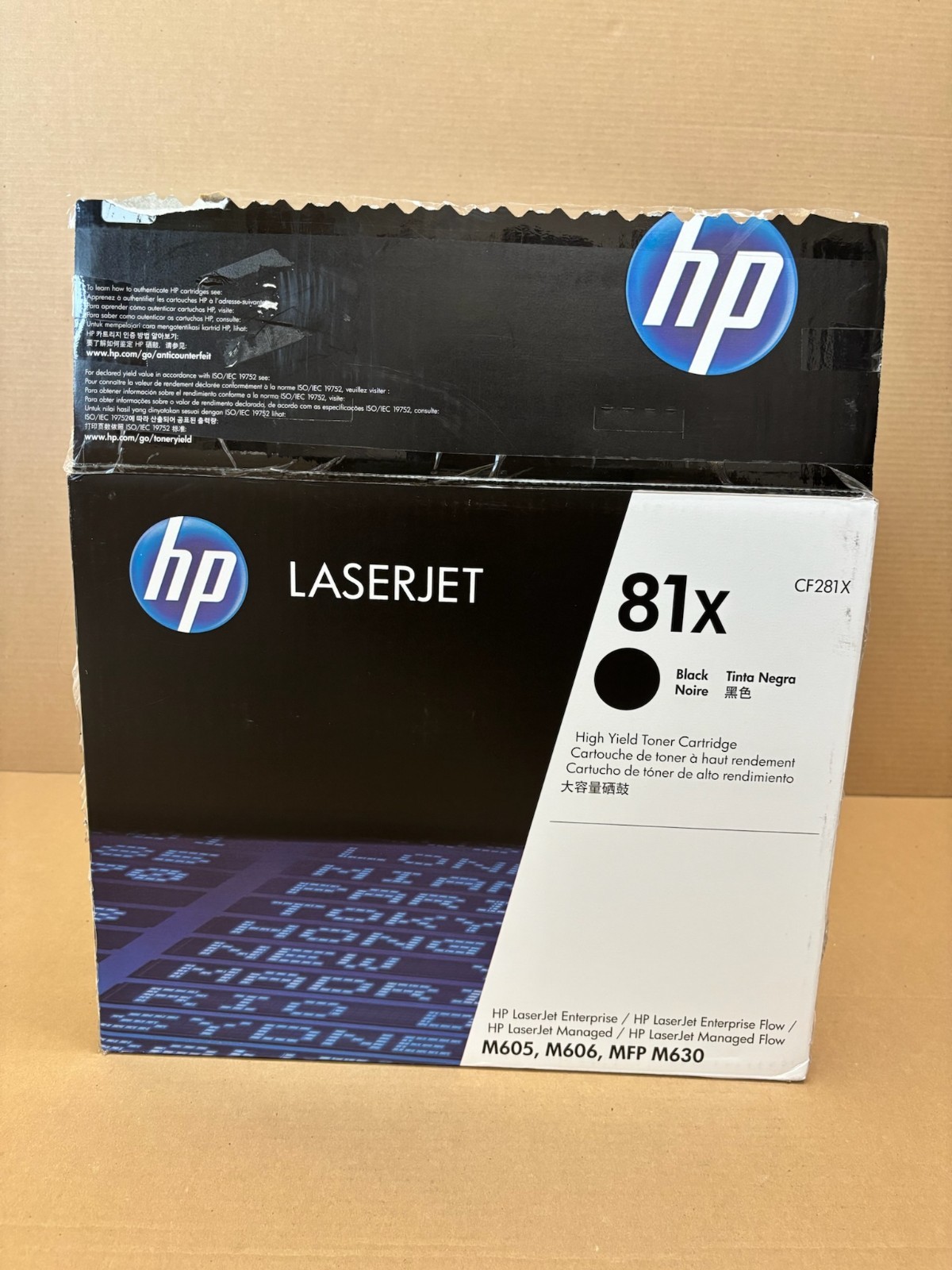 Open Box, New Genuine HP 81X LaserJet M605, M606, M630 Black Toner CF281X