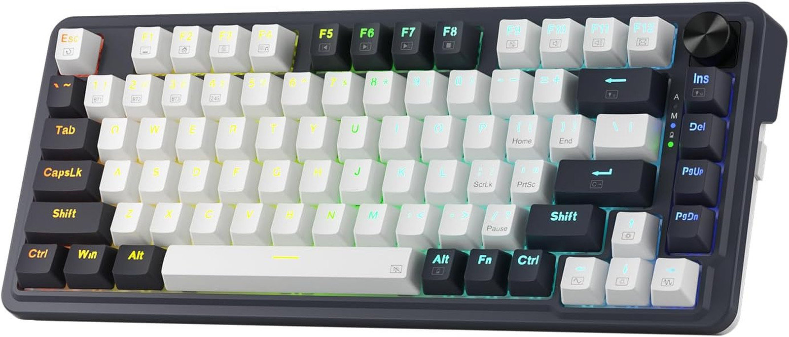 Redragon K673 PRO 75% Wireless Gasket RGB Gaming Keyboard, 3-Modes 81 Keys Compa