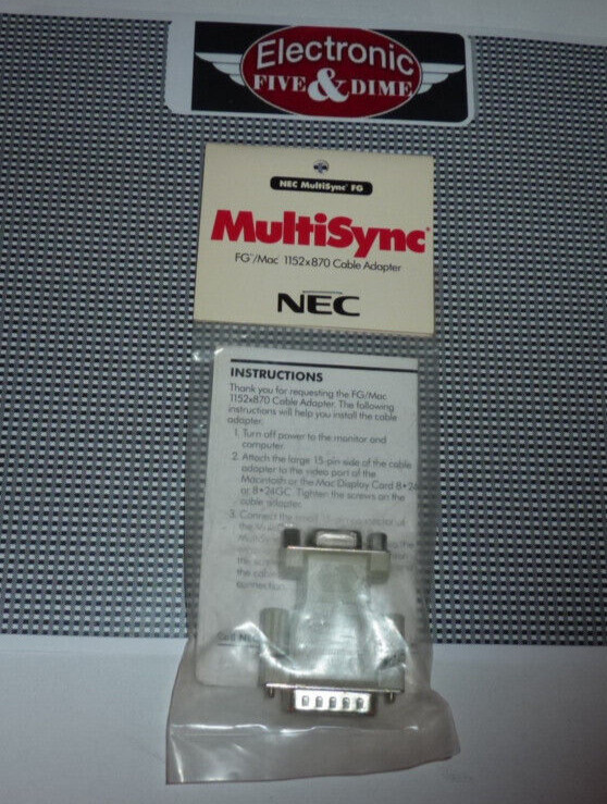 NEC MAC POWERBOOK  832X624  CABLE ADAPTER Apple Macintosh Monitor Video Adapter