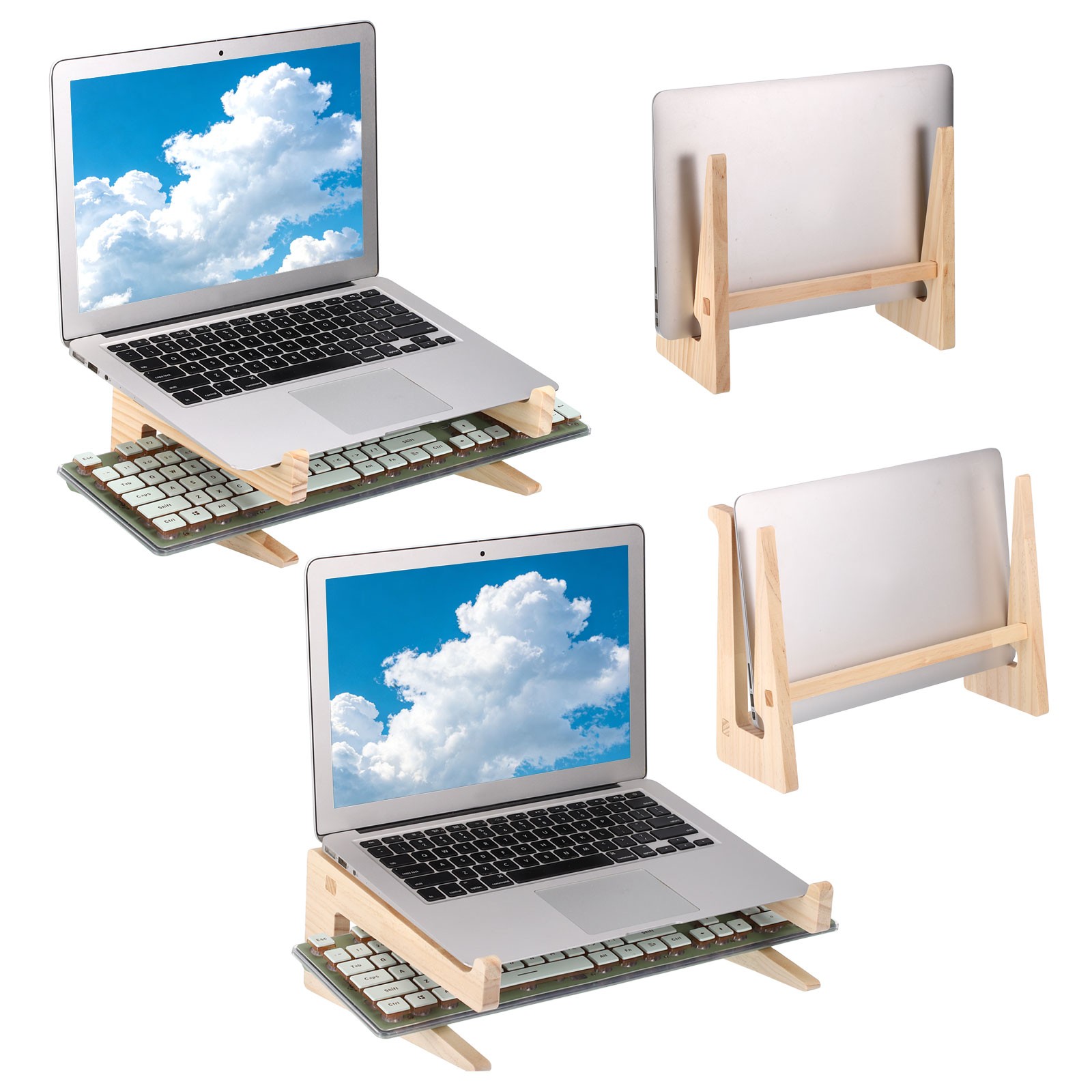 2 Pack Dual-Use Sturdy Vertical Laptop Holder, Square
