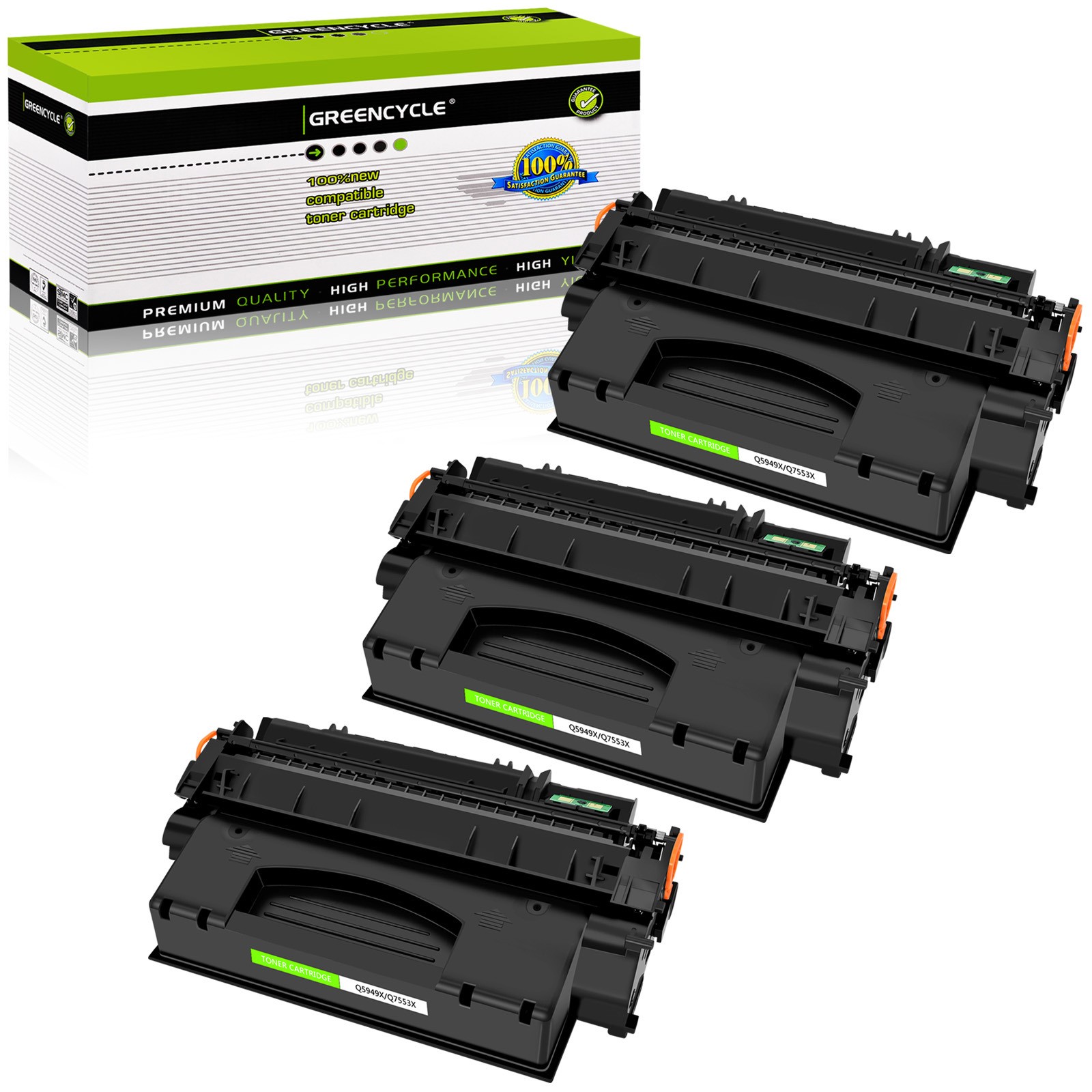 3PK Q7553X 53X High Yield Toner Cartridge HP LaserJet P2015D M2727nfs MFP Print