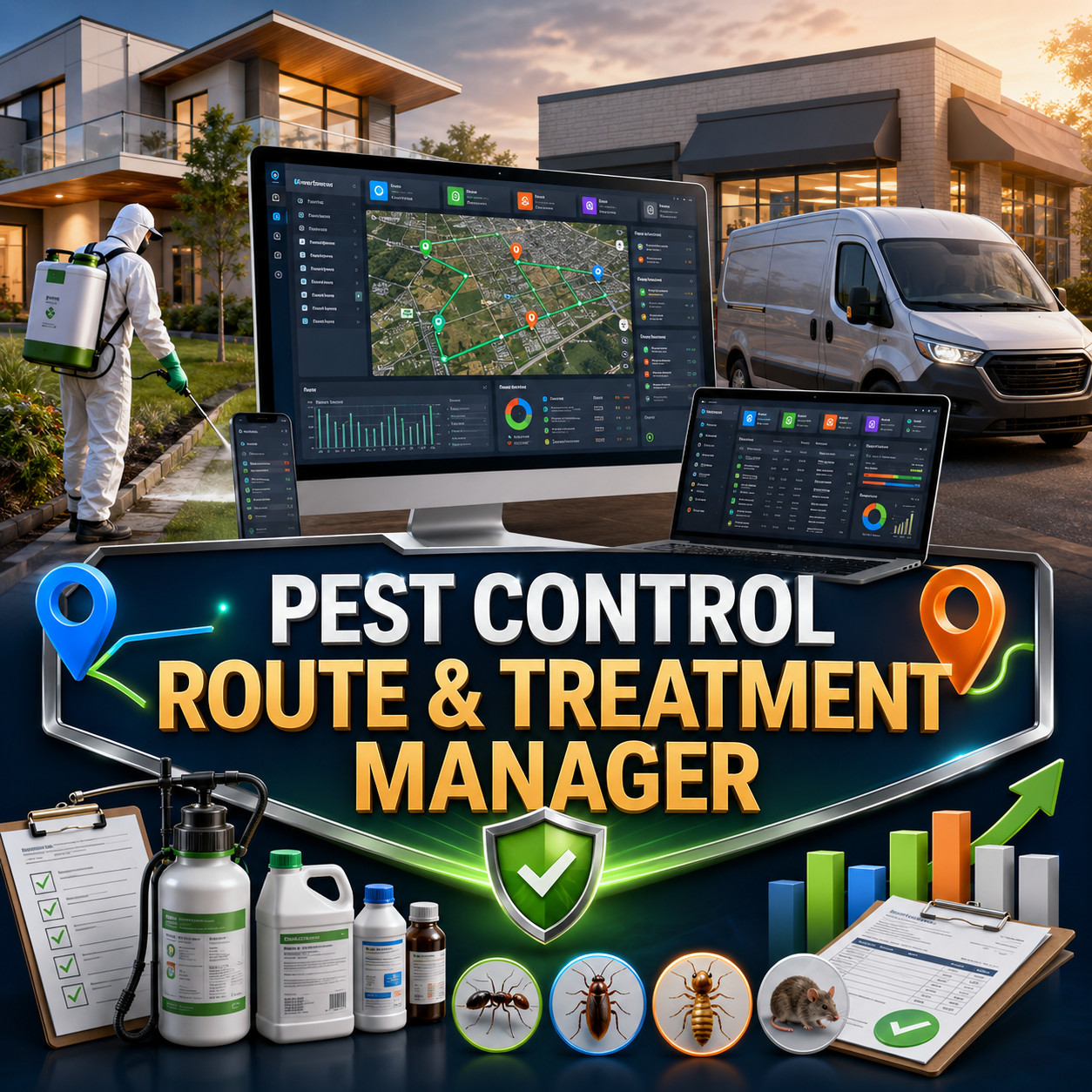 Pest Control Business Software Windows Mac Route Optimizer Invoicing CRM App