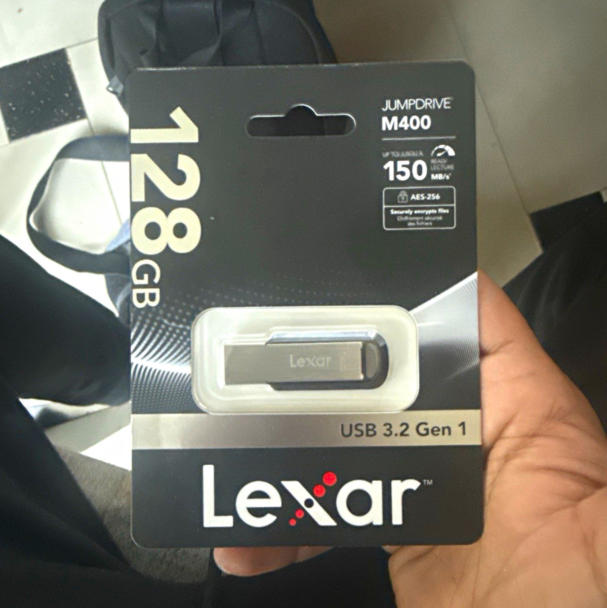 Lexar JumpDrive M400 128GB USB 3.2 Gen 1 Flash Drive 150MB/s Encryption