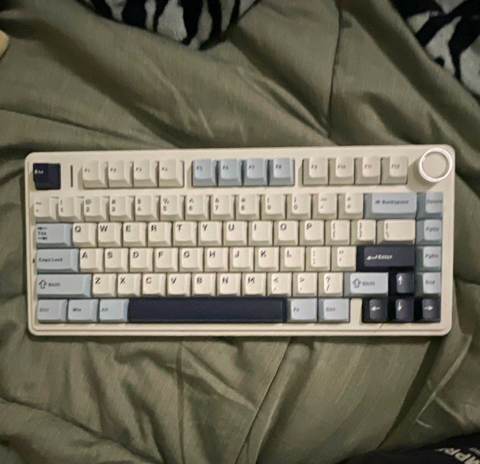 Mechanical Compact Keyboard w/ Knob, White/Gray/Black, QWERTY English
