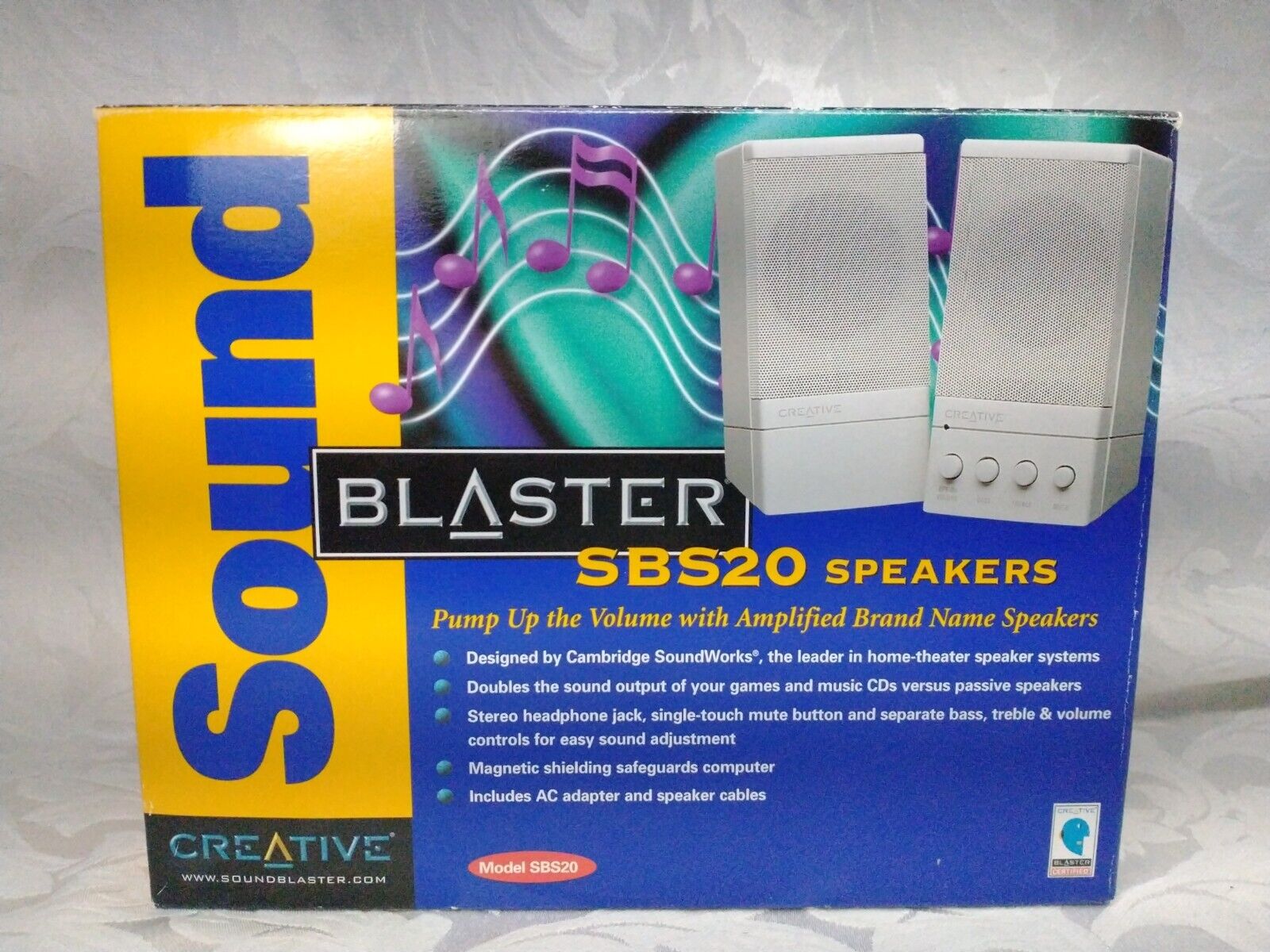Vintage Creative Computer Speakers Model SBS20 3.5mm Jack Sound Blasters