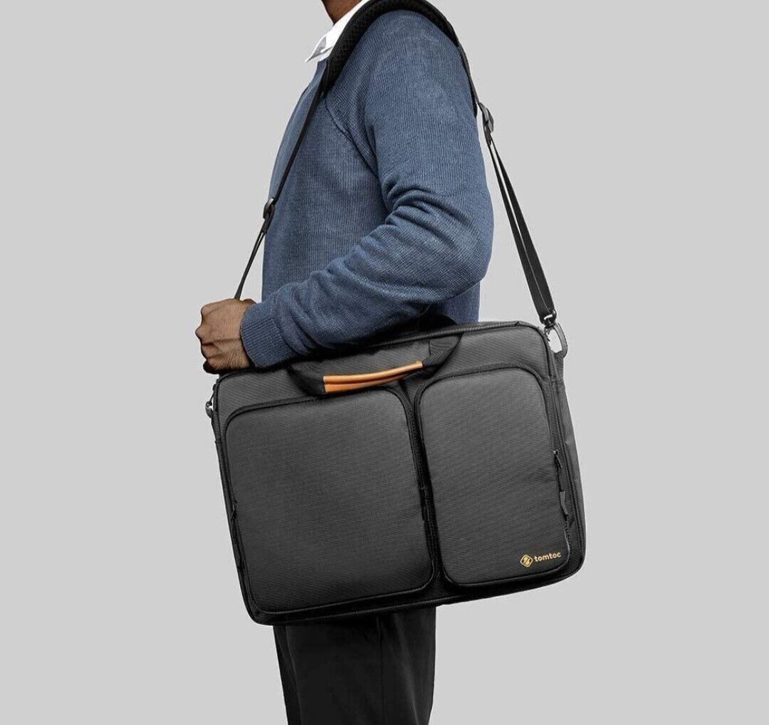 Tomtoc Protective Laptop Shoulder Bag for 15.6 Inch Laptop & Accessories , Black