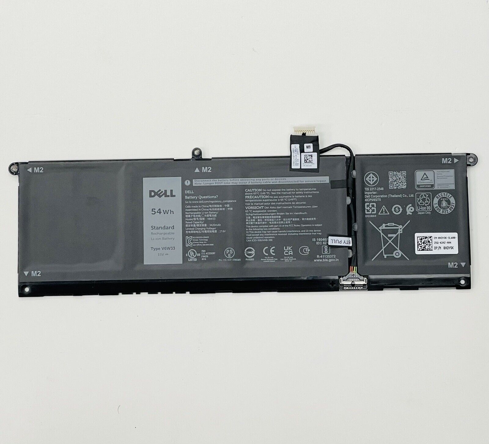ORIGINAL PULLOUT Dell V6W33 3420mAh 4 Cell Laptop Battery for Inspiron 5310/5410