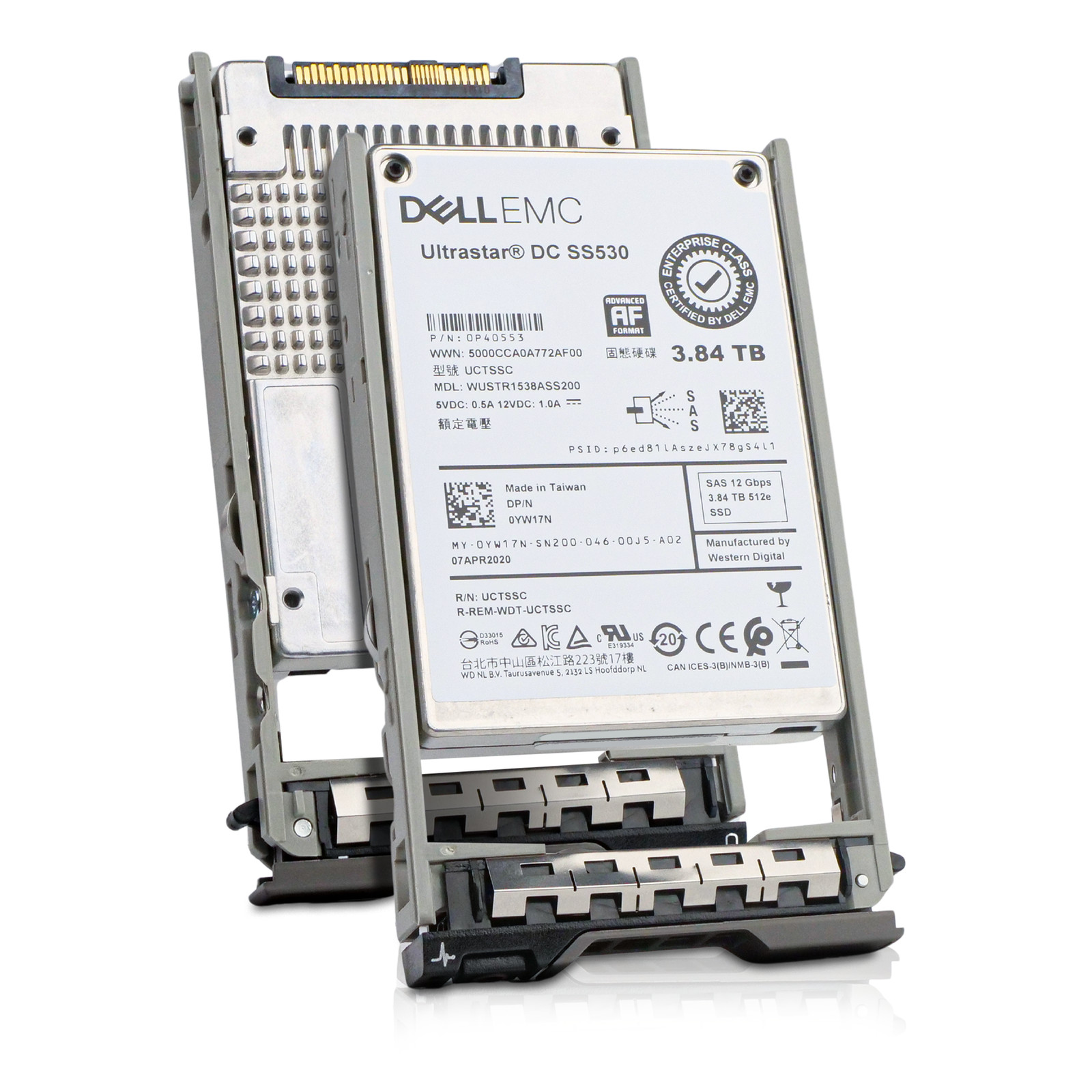 Dell 3.84TB SAS 12Gb/s 512e 3D TLC 1 DWPD 2.5" Enterprise SSD 0YW17N G13