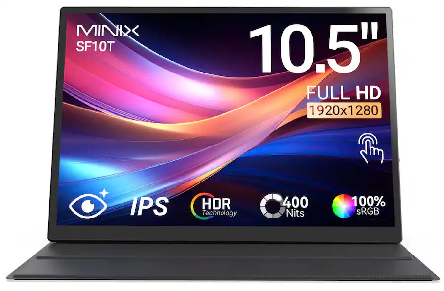 MINIX SF10T 10.5" Portable Touchscreen Monitor 60Hz IPS 1920x1200 Display Screen