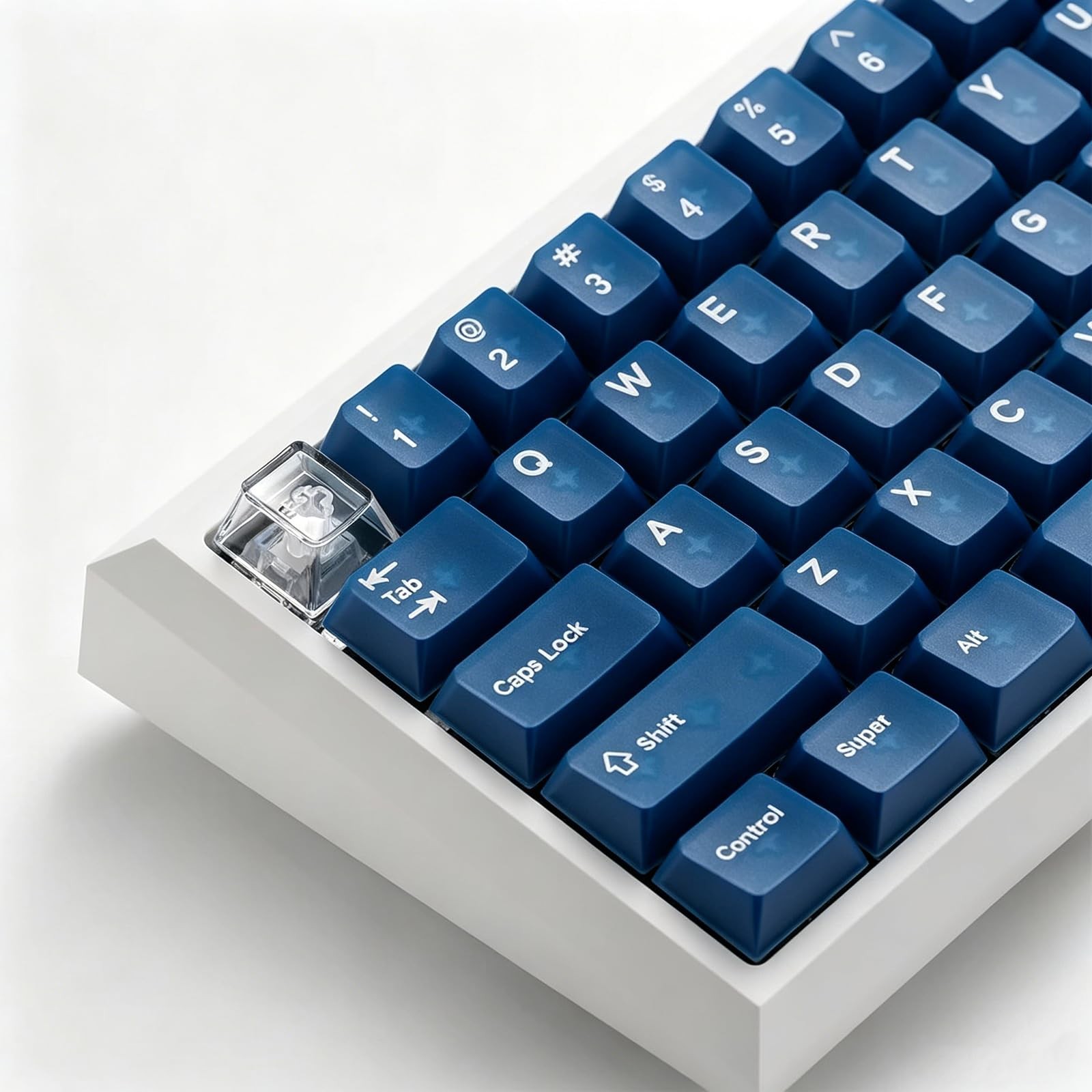 132 Keys PC Matte Transparent Jelly Keycaps Blue Fits 61/64/87/104/108 Keys