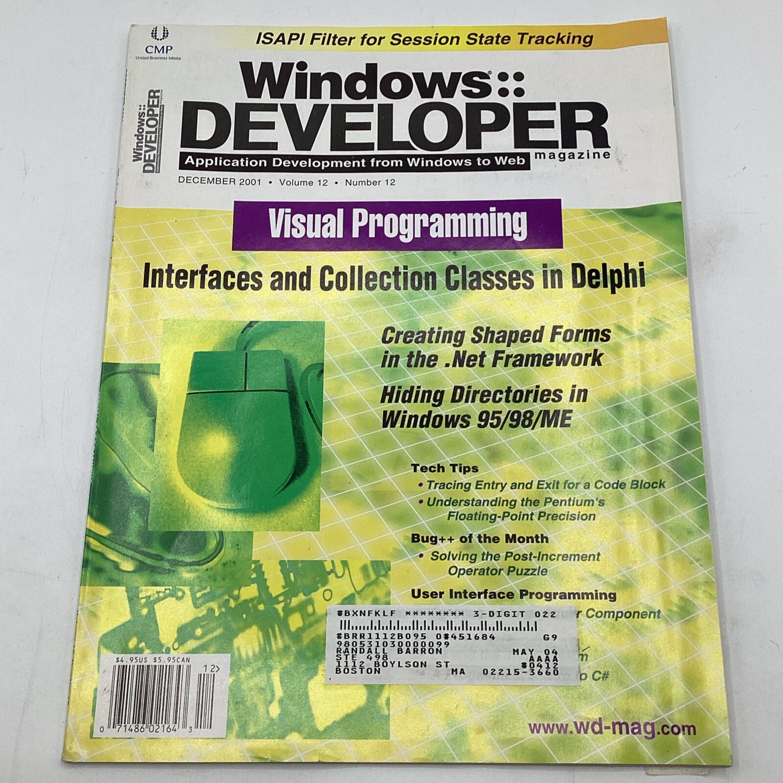 Windows Developer Magazine 2001 Visual Programming, Hiding Directories 95/98/ME