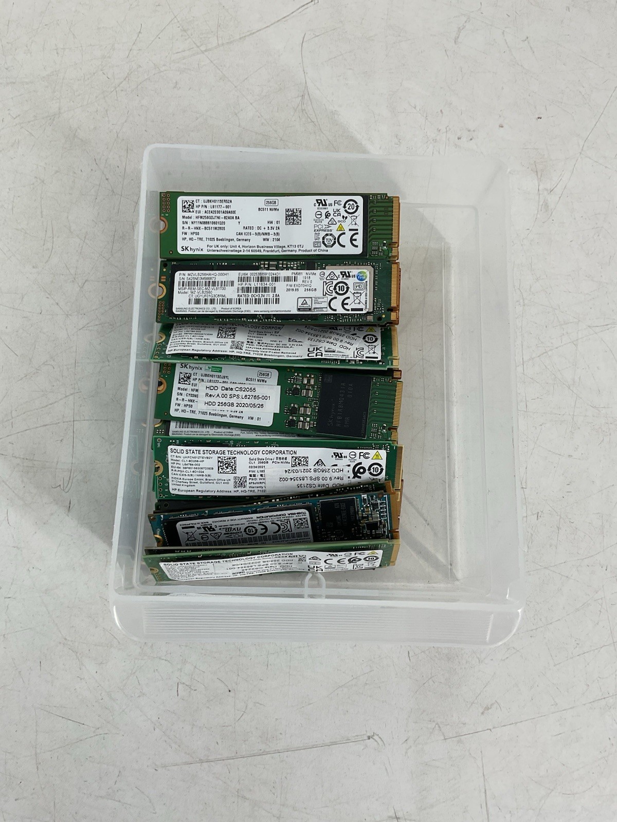 LOT OF 80 Mixed Brand 256GB M.2 Single Notch NVMe