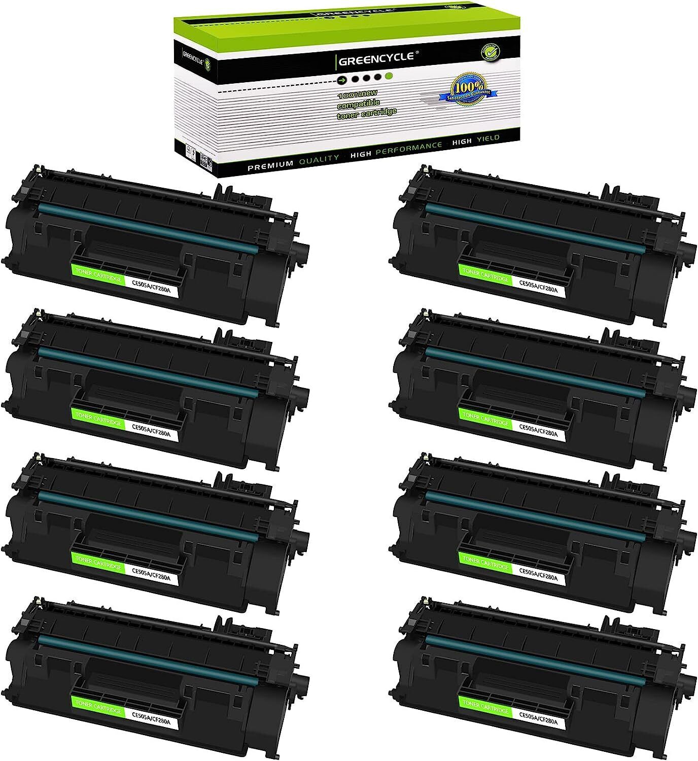 8PK greencycle Compatible Toner Cartridge for HP 05A CE505A LaserJet P2035 P2050