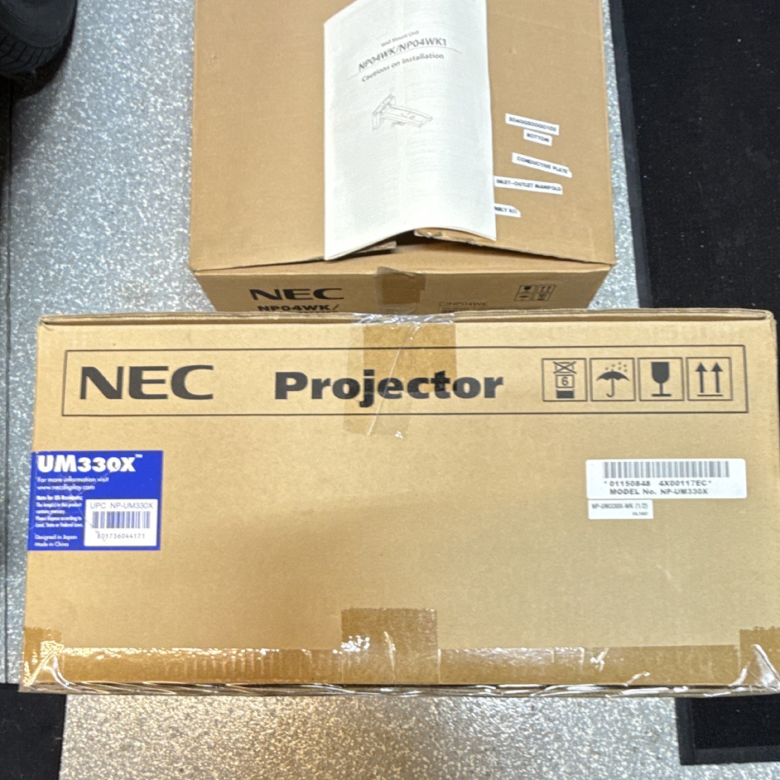 NEC UM330X Projector White NP-UM330X with NP04WK NP04WK1 Wall Mount Kit