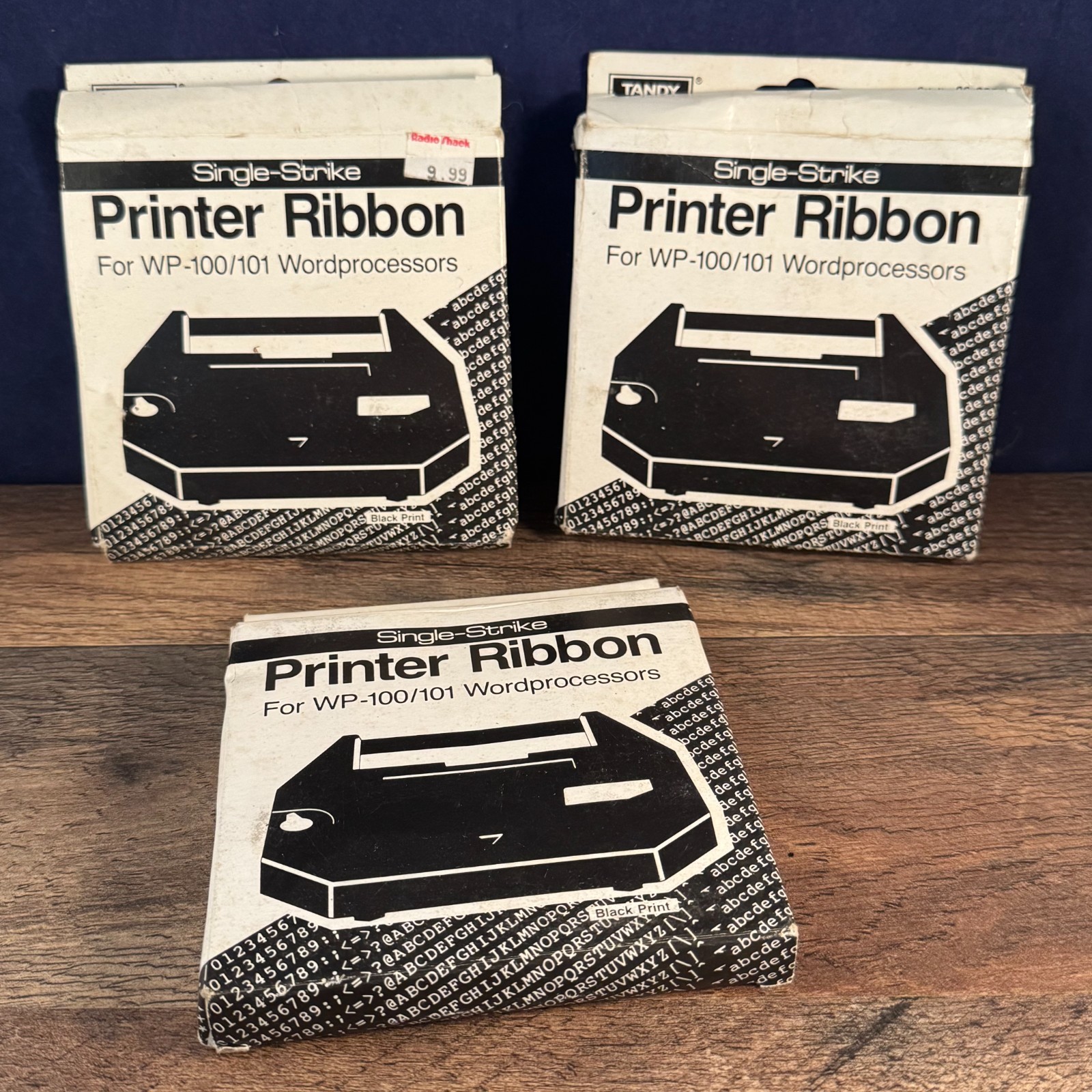 Radio Shack Tandy Single Strike Printer Ribbon WP-100/101 Wordprocessors 3pc Lot