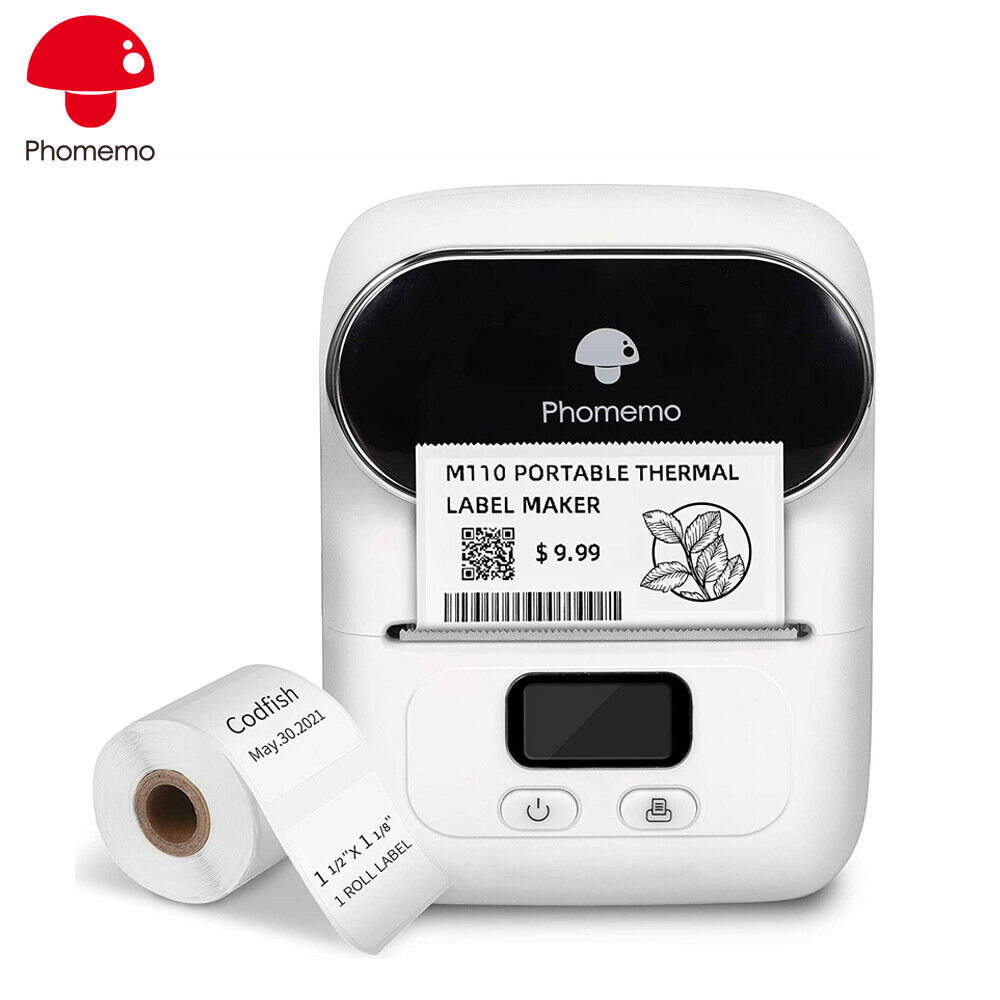 Phomemo M110 Portable Thermal Label Printer Bluetooth Label Maker Machine Lot
