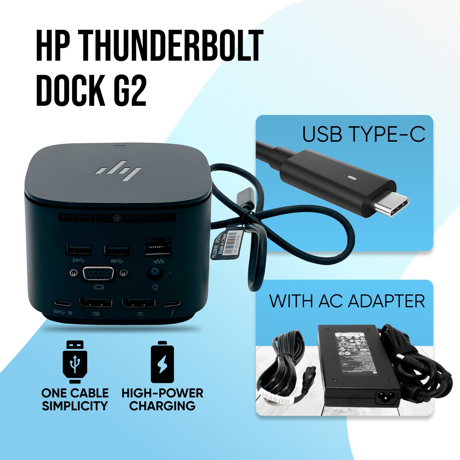 HP USB-C Docking Station for Spectre 3-in-1 Foldable 17" Screen Laptop w/ AC