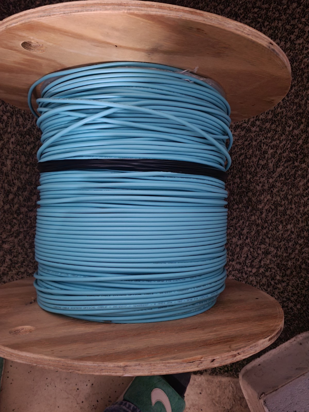 24 Strand Raw Corning Fiber Optical Cable OM4 Aqua Custom Cut Per Foot =quantity