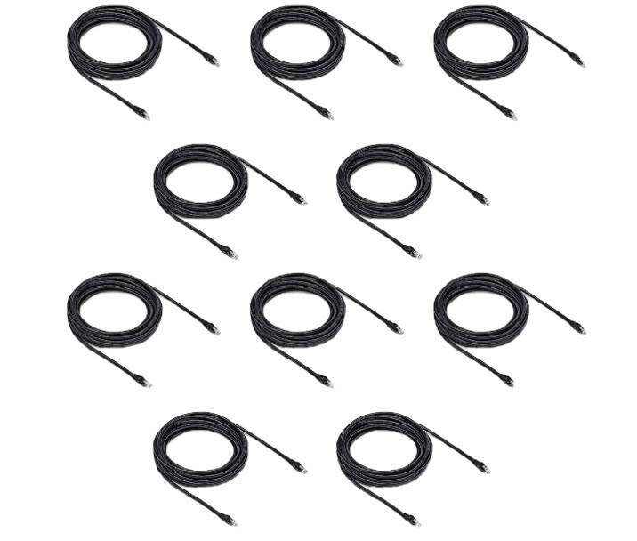 Amazon Basics RJ45 Cat-6 Gigabit Ethernet Cable - 10-Pack, 25 Feet Each, Black