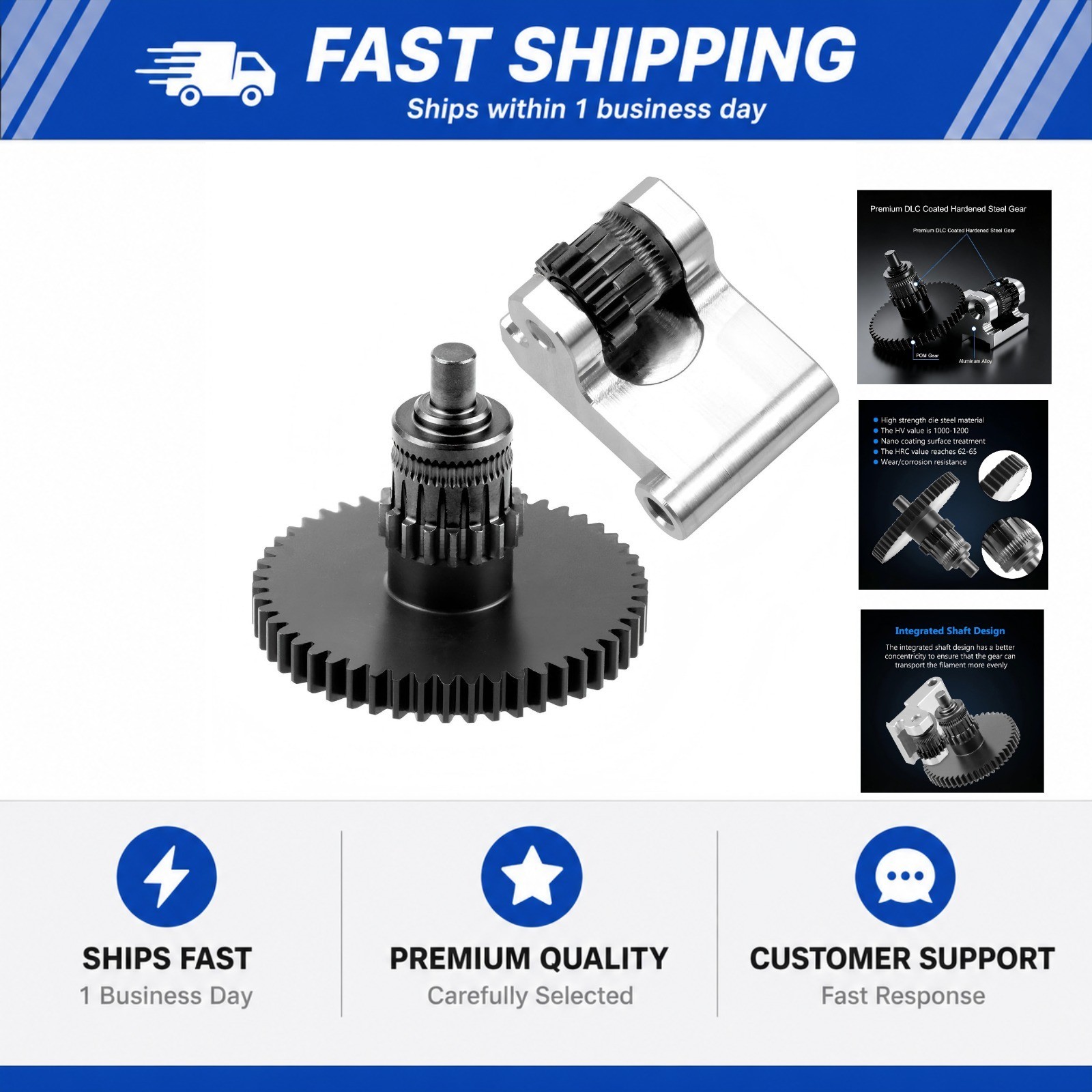 Upgrated AD5M Extruder Gear Kit for Adventurer 5M/5M Pro, DLC Nano Coating