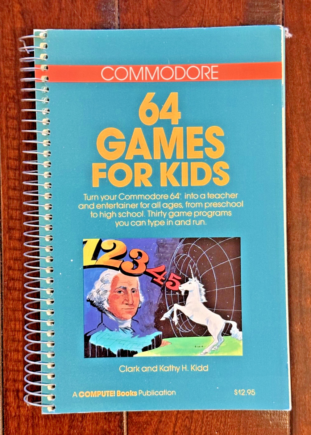 (VG+) Compute's Commodore 64 Games for Kids Spiral Book Kidd 1984