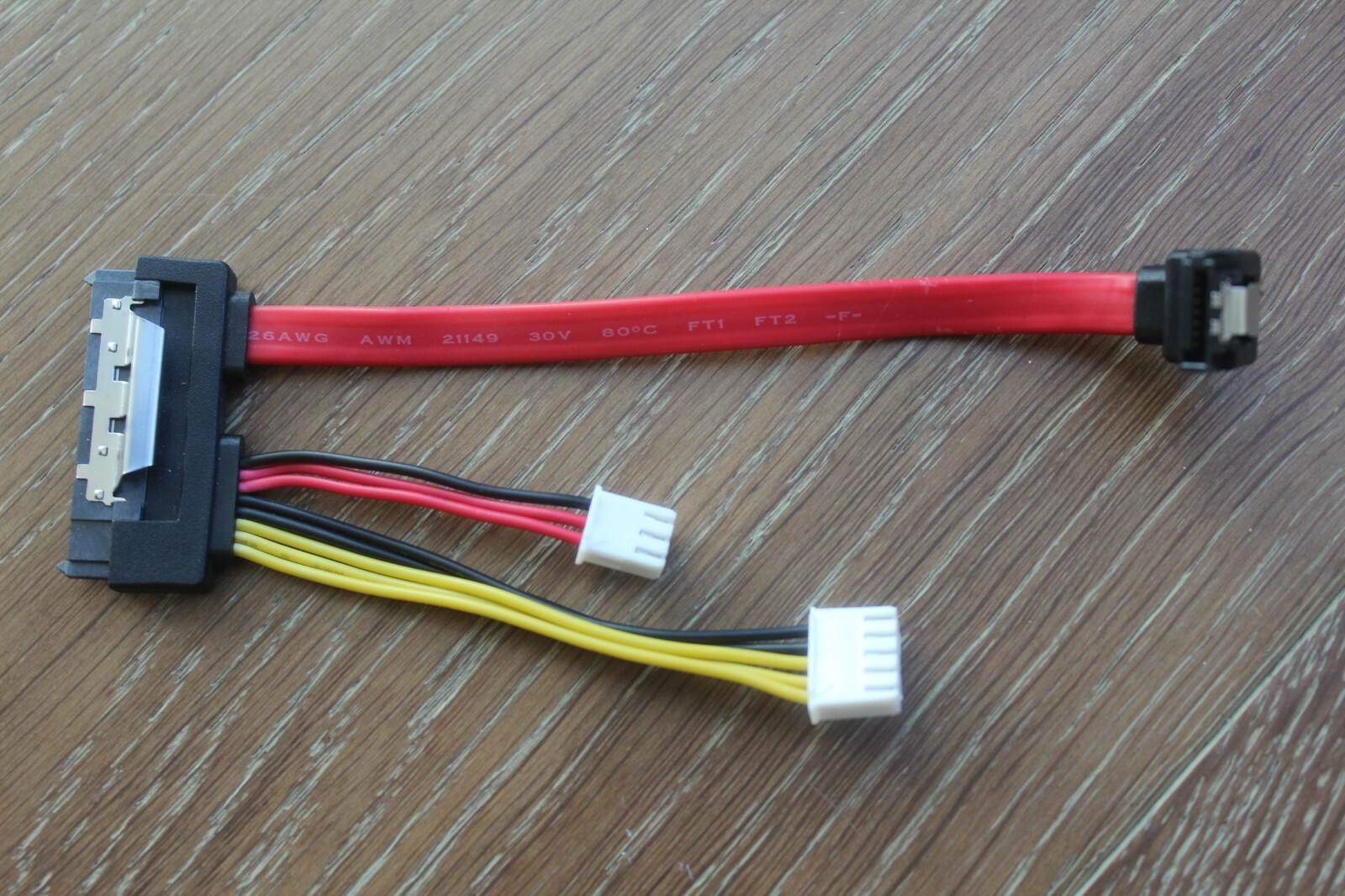 15+7 Pin Serial ATA Power Data to 3+5 Molex Power SATA HDD Hard Drive Data Cable