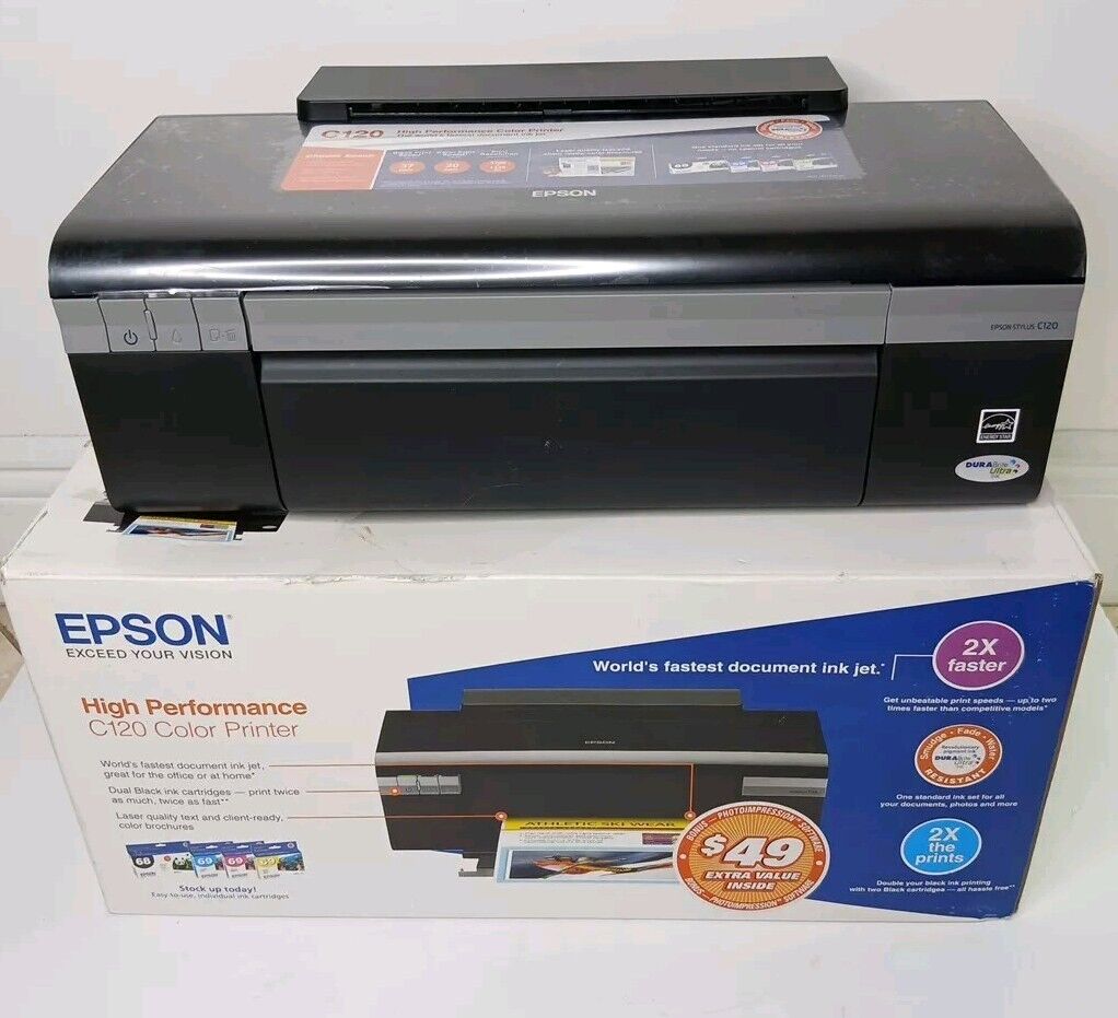 Epson Stylus C120 High Performance Inkjet Color Printer -Used With Box & Manuel