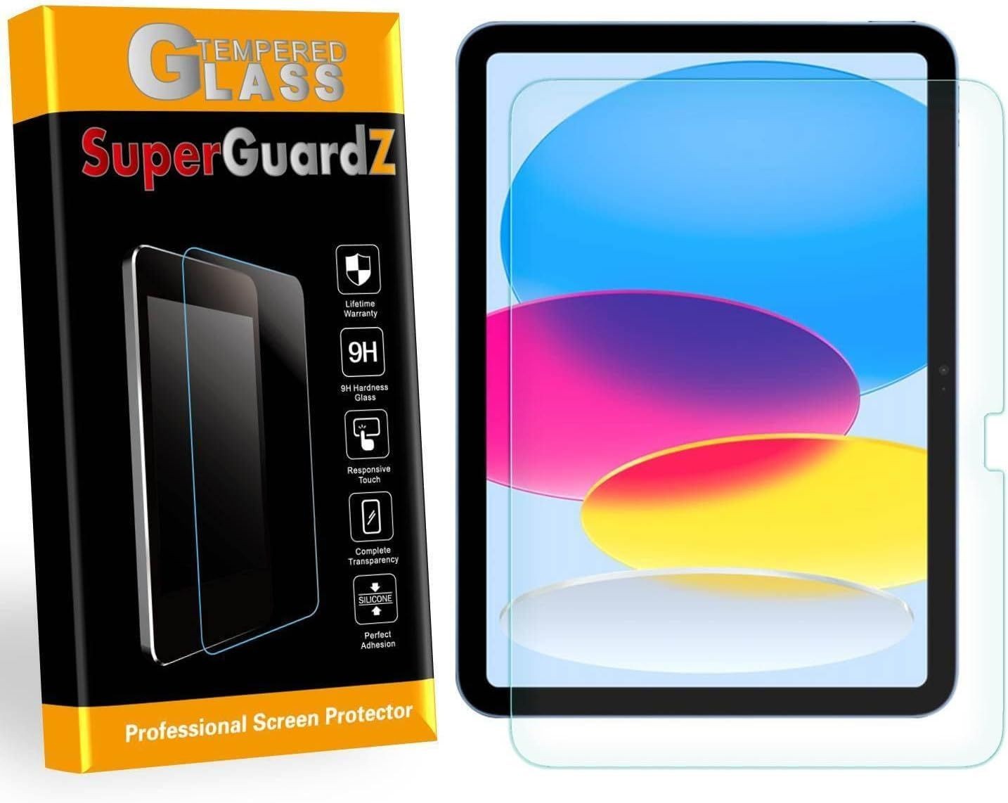 2-Pack HD Clear Tempered Glass Screen Protectors for iPad 10.9 inch, Anti-Shock