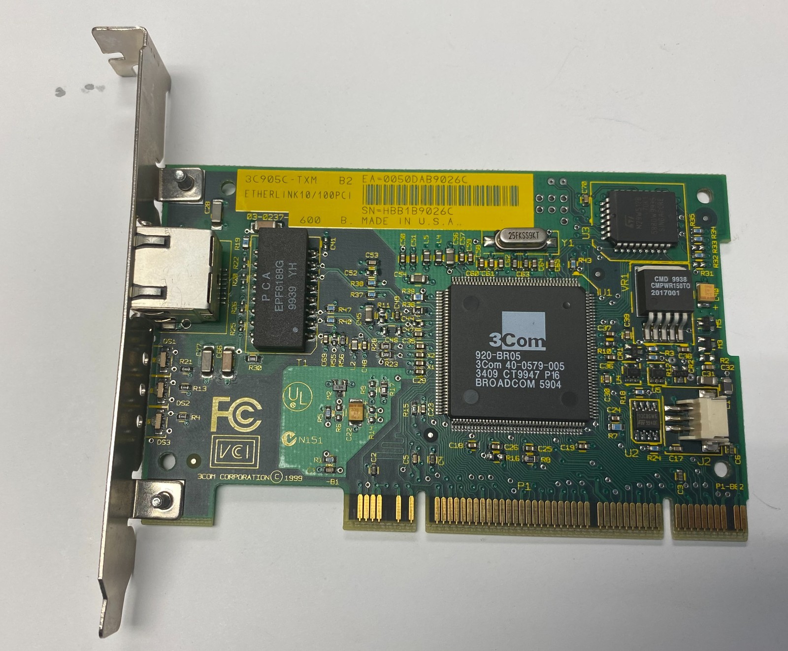 3COM Etherlink 10/100 Mbps 3C905C-TX-M-B2 PCI Network Card