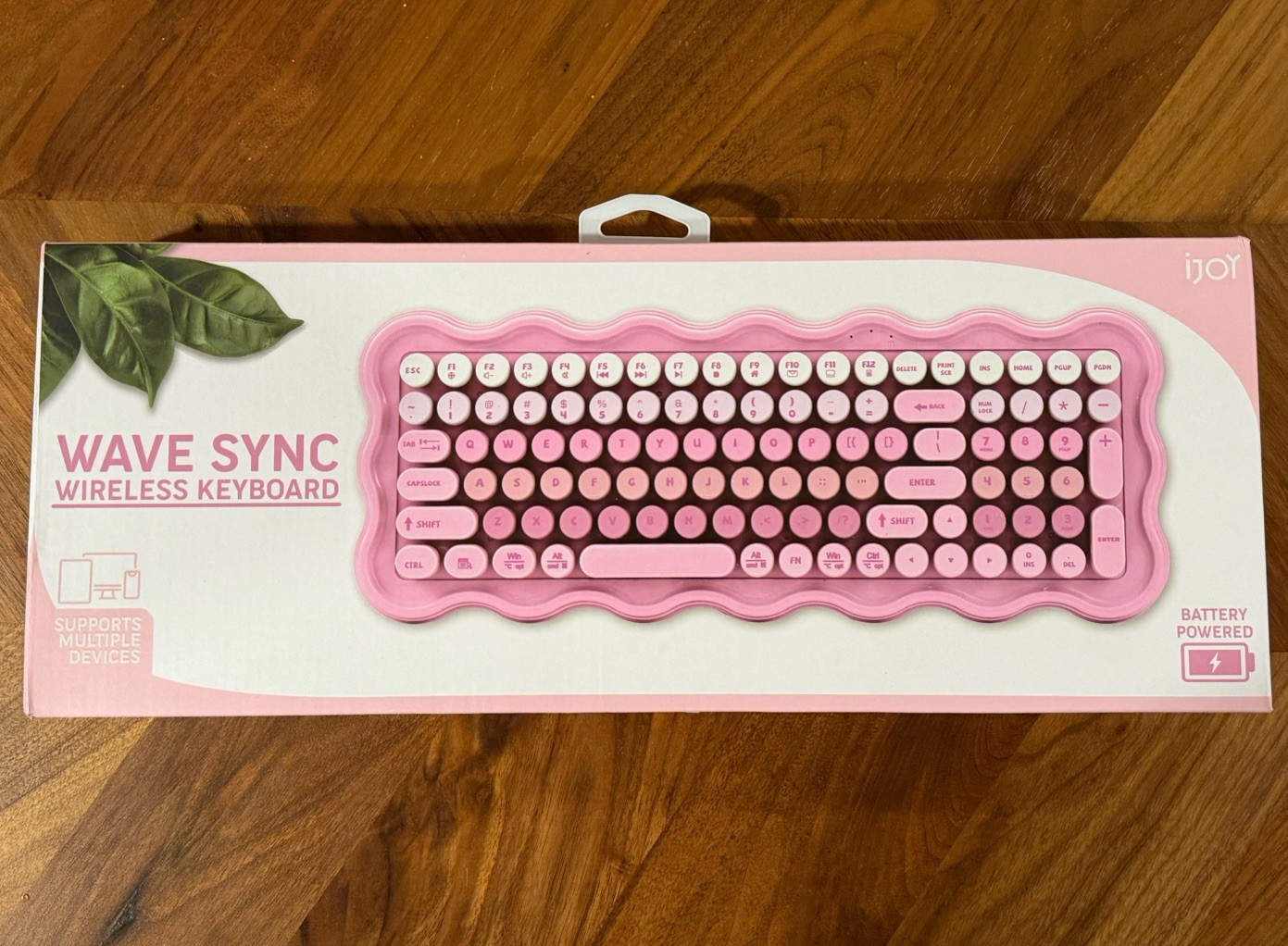 iJoy Wave Sync Wireless Keyboard Battery Powered Pink English QWERTY IJ10498-TT