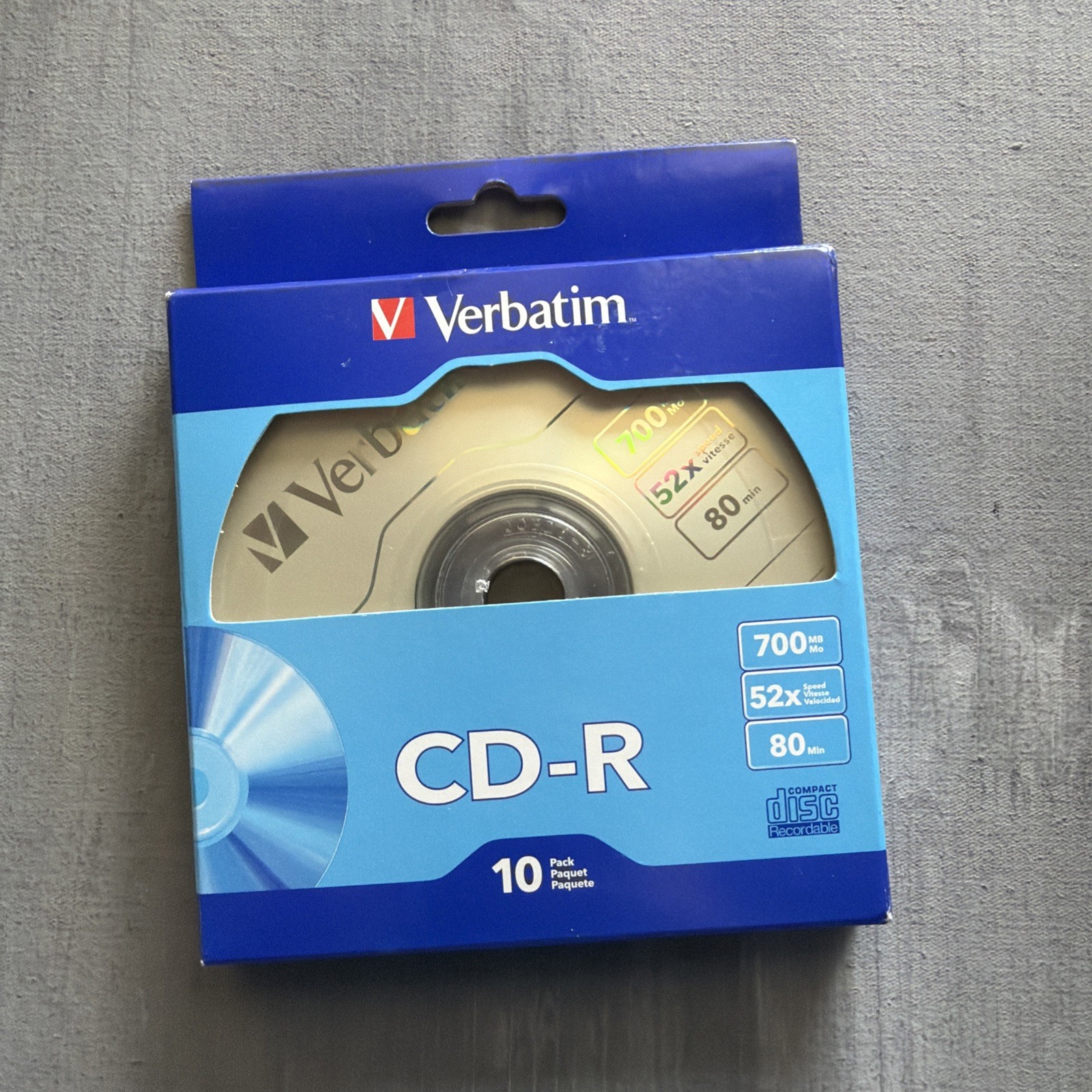 Verbatim CD-R Recordable 700MB 52X with Branded Surface  1 - 10 Pack  Sealed