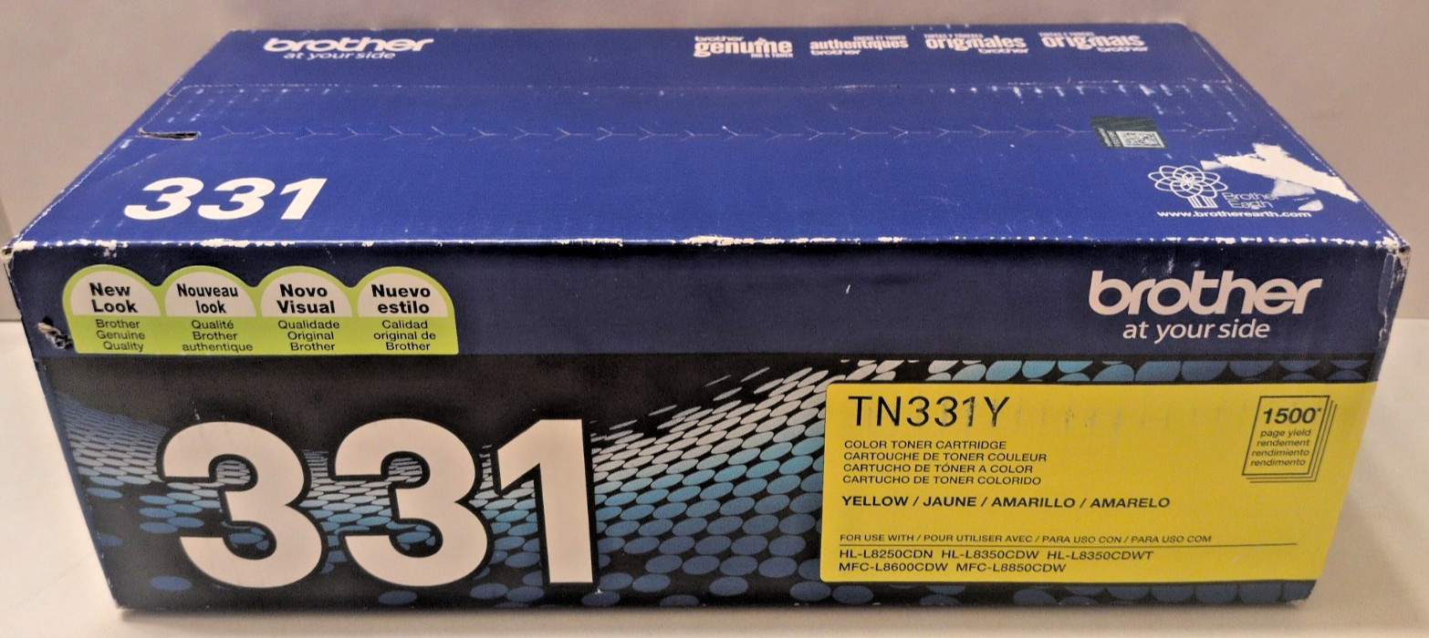 Genuine Original Brother TN331Y Yellow Toner Cartridge 1500 Page Yield 