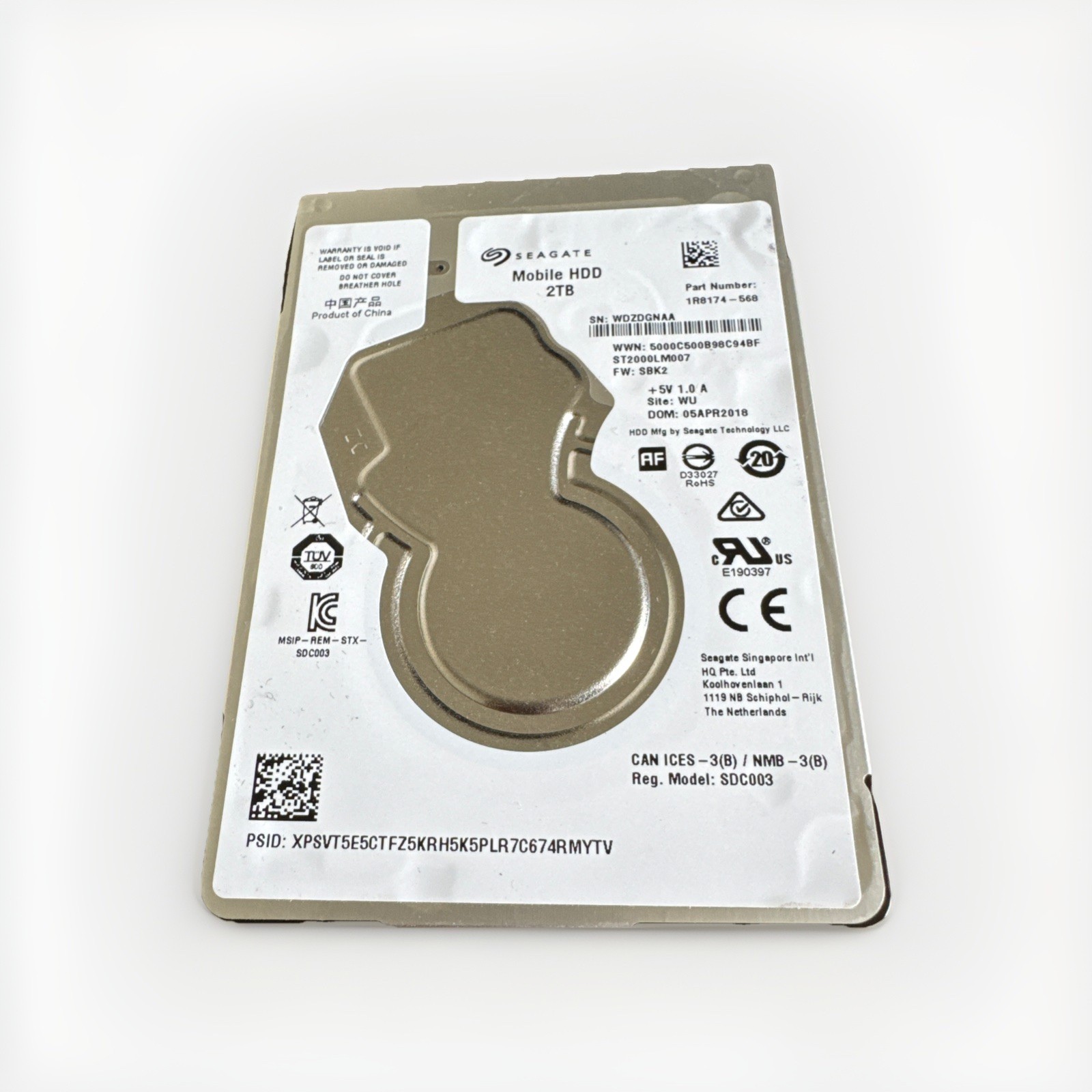 Seagate Mobile HDD ST2000LM007 | 2TB @ 5.4K | SATA 6Gb/s | 2.5" LFF | 1R8174-568