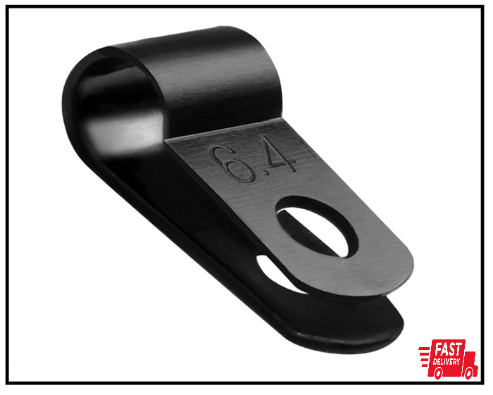 200 Pcs 1/4 Inch Nylon Cable Clamps, R-Type Cable Clips Plastic Wire Clamps,