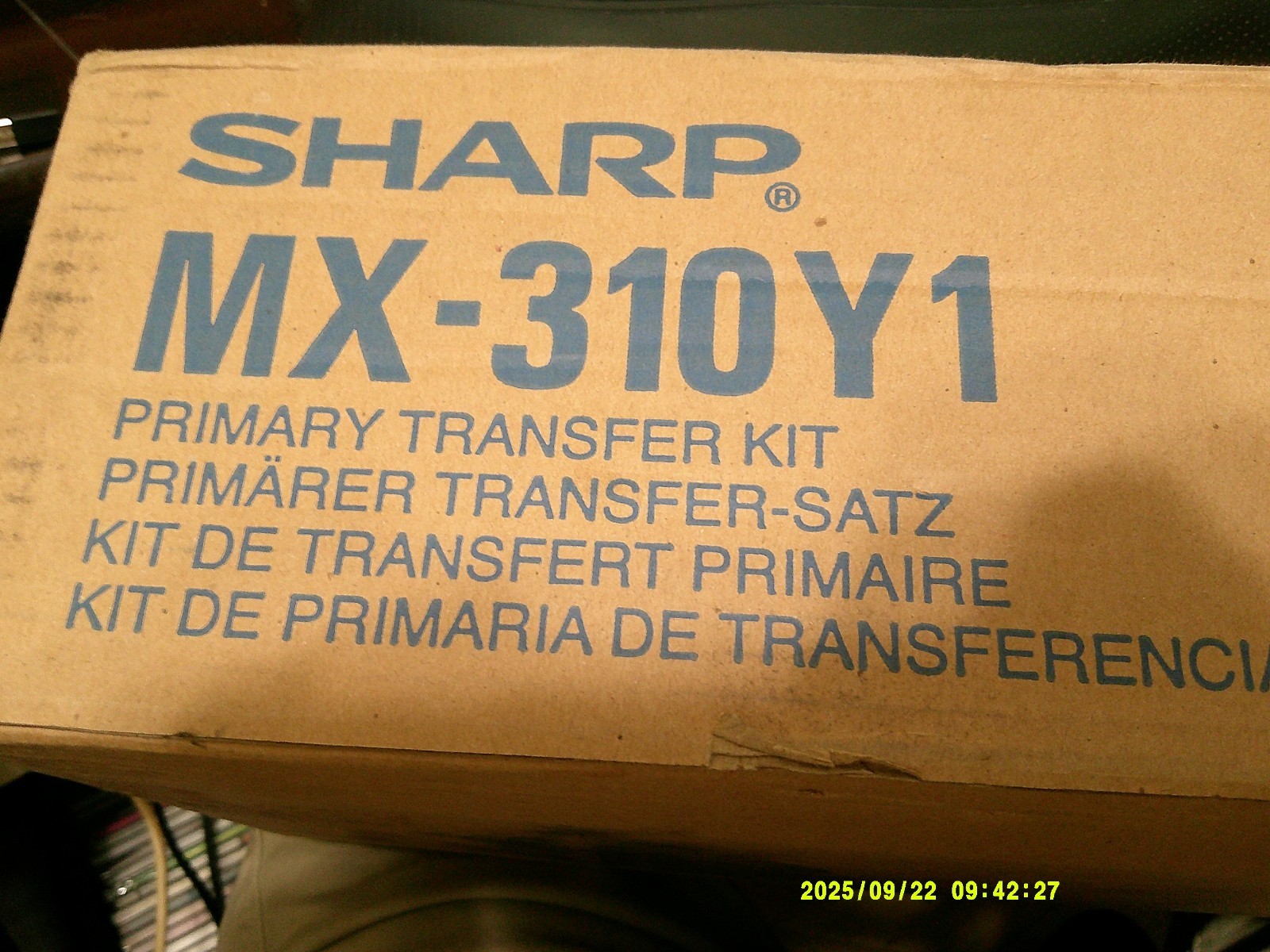 Genuine Sharp MX-310Y1  Primary Transfer Kit for Sharp  NIB, OEM 