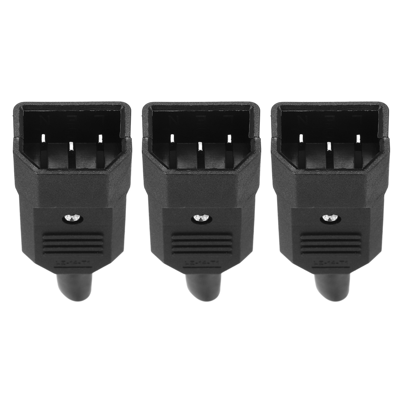 AC110-250V 10A Male IEC320 C14 Power Socket 3 Terminal Panel Mount 3 Pcs