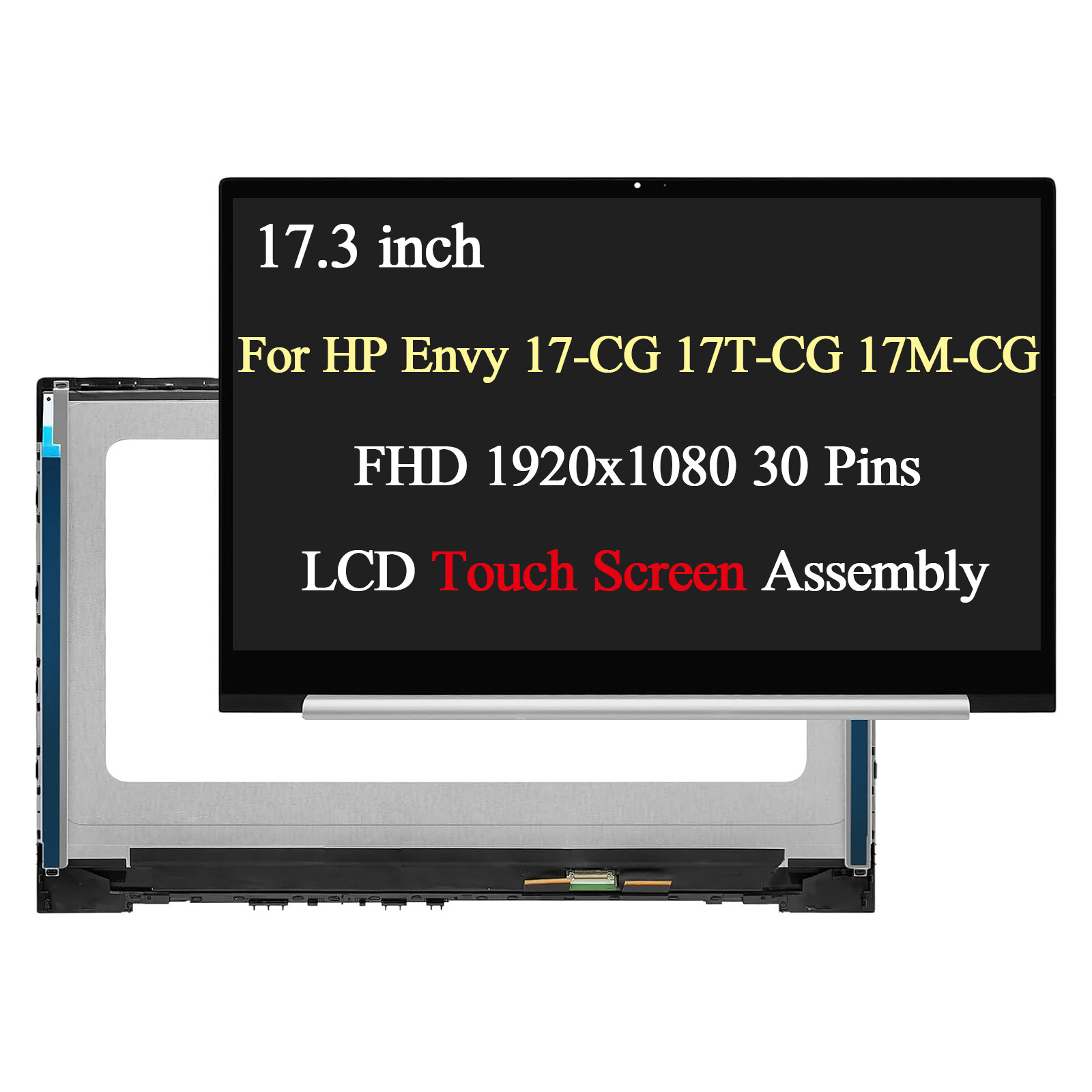 17.3" FHD for HP Envy 17M-CG 17M-CG1013DX LCD Touch Screen Replacement W/Bezel