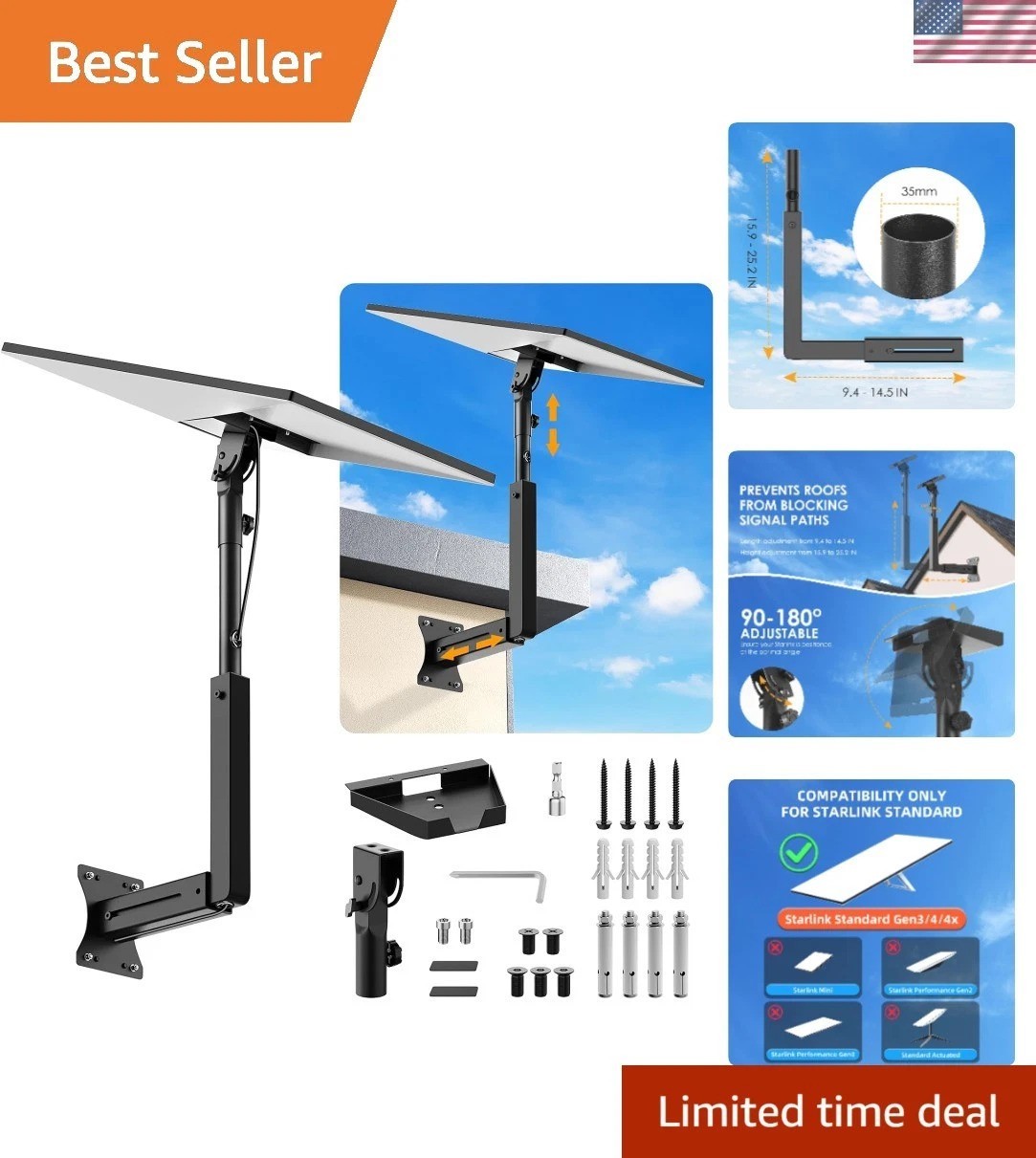 Starlink Wall Mount for Standard 4/4X - Easy Installation & Versatile