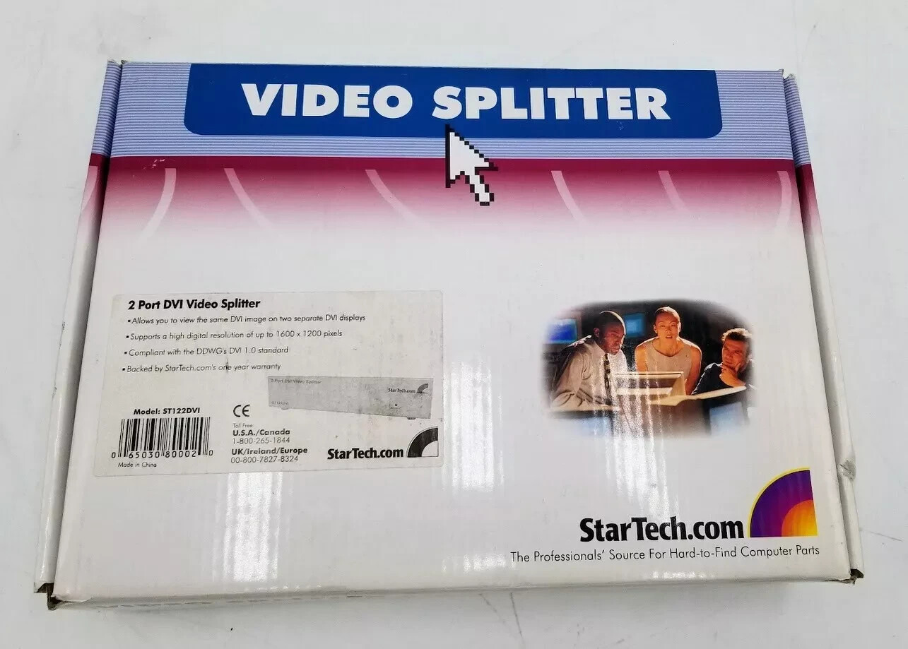 Startech 2 Port DVI Video splitter w/Audio ST122DVI