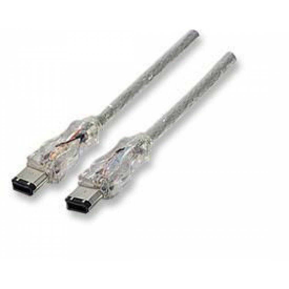 Manhattan illuminated FireWire Cable 6 ft 1.8m IEEE1394 6 pin to 4 pin 365642