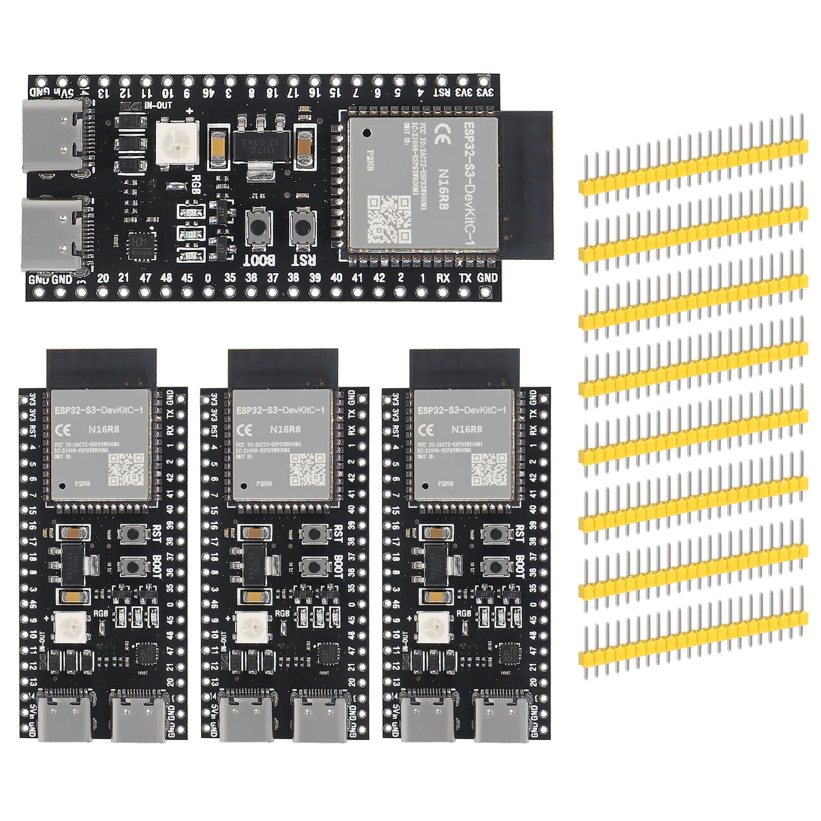 4 PCS ESP32S3DevKitC1N16R8 ESP32S3 Development Board WiFi Bluetooth