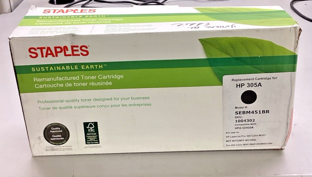 STAPLES SEBM451BR BLACK REPLACEMENT CARTRIDGE