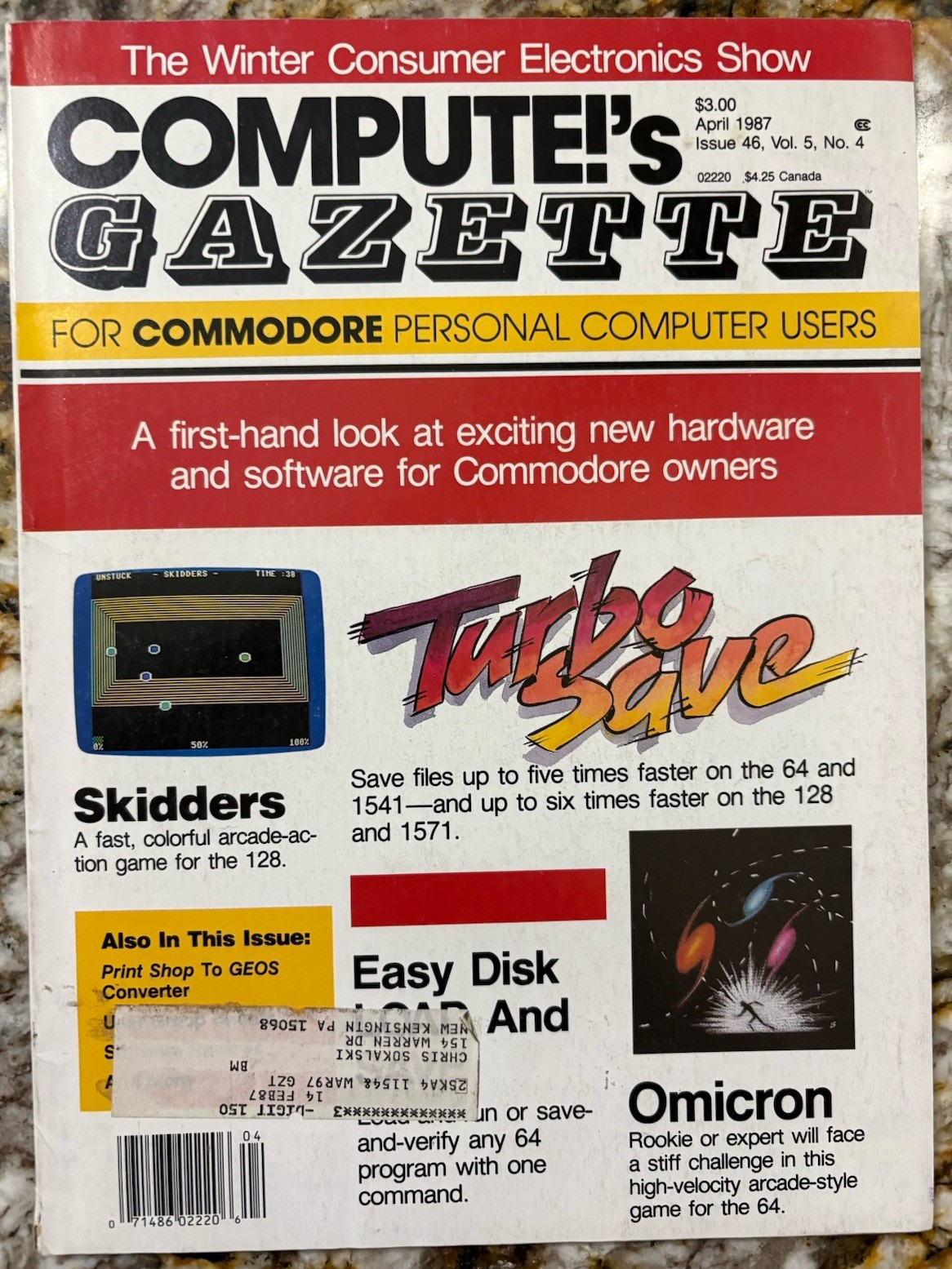 Compute’s Gazette April 1987 magazine for Commodore 64/128