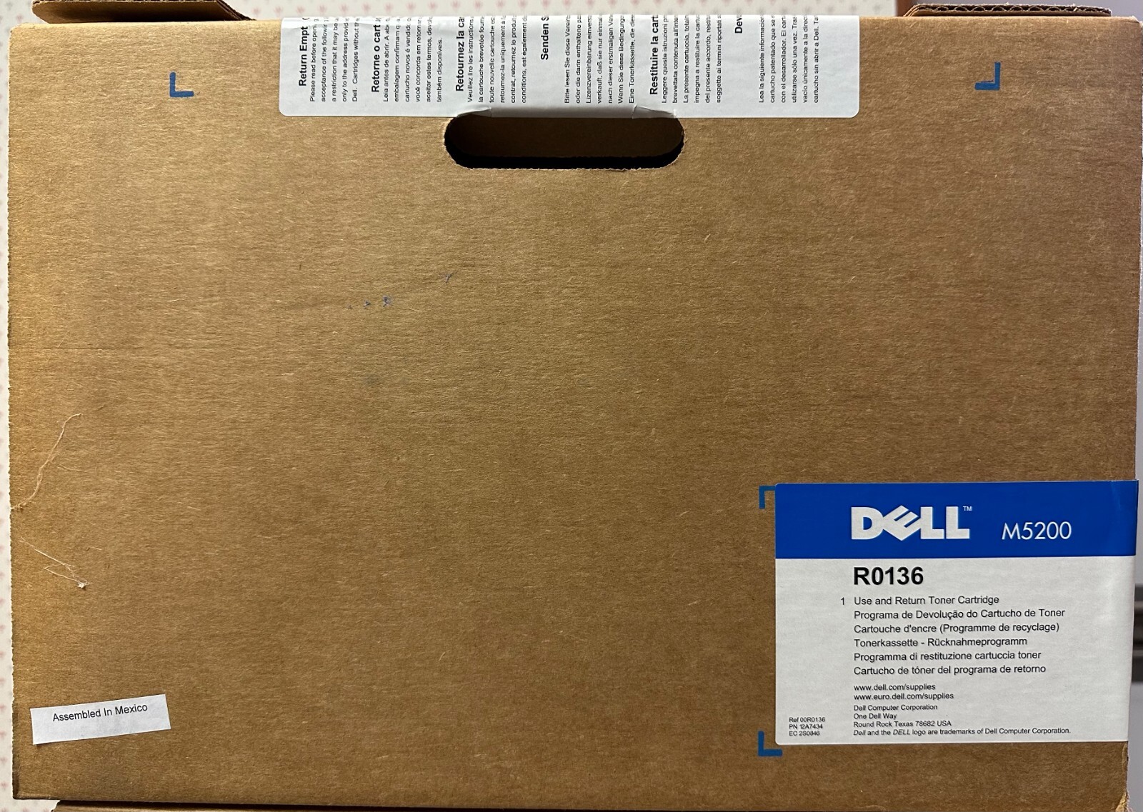 NEW Genuine Dell M5200 R0136 Black Toner Cartridge for Dell M5200 - SEALED OEM