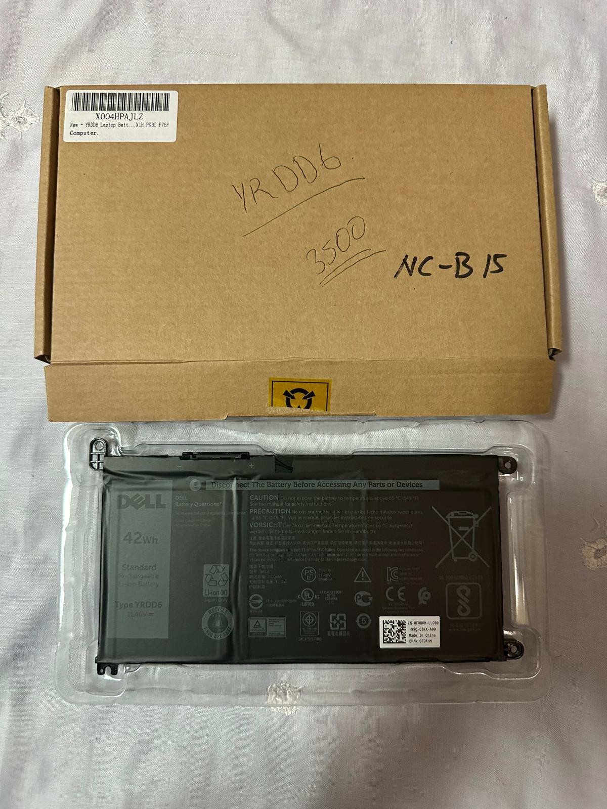 Replacement Dell YRDD6 11.46V 42Wh Laptop Battery