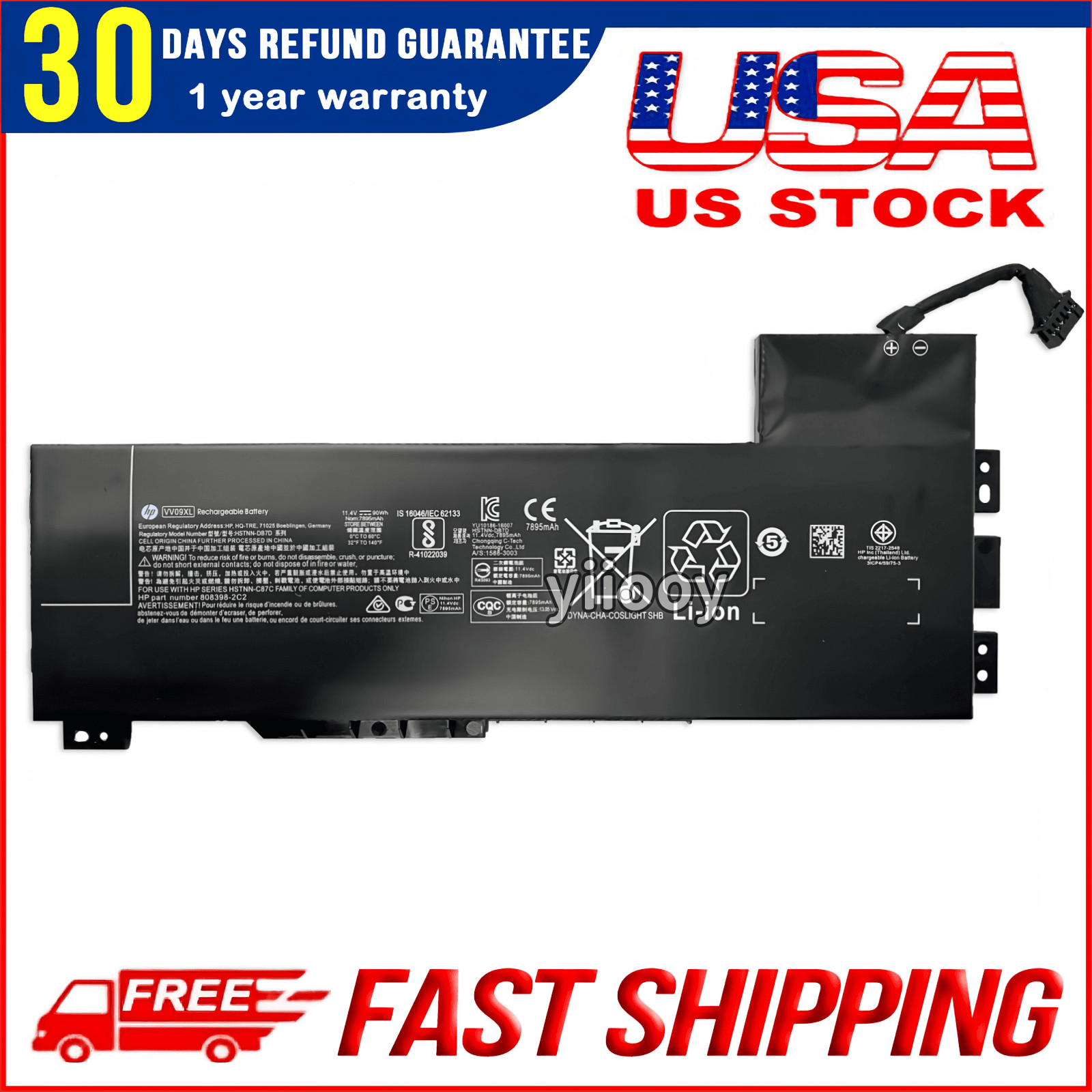 New Genuine VV09XL Battery For HP ZBOOK 15 G3 G4 17 Series 808452-001 808452-002