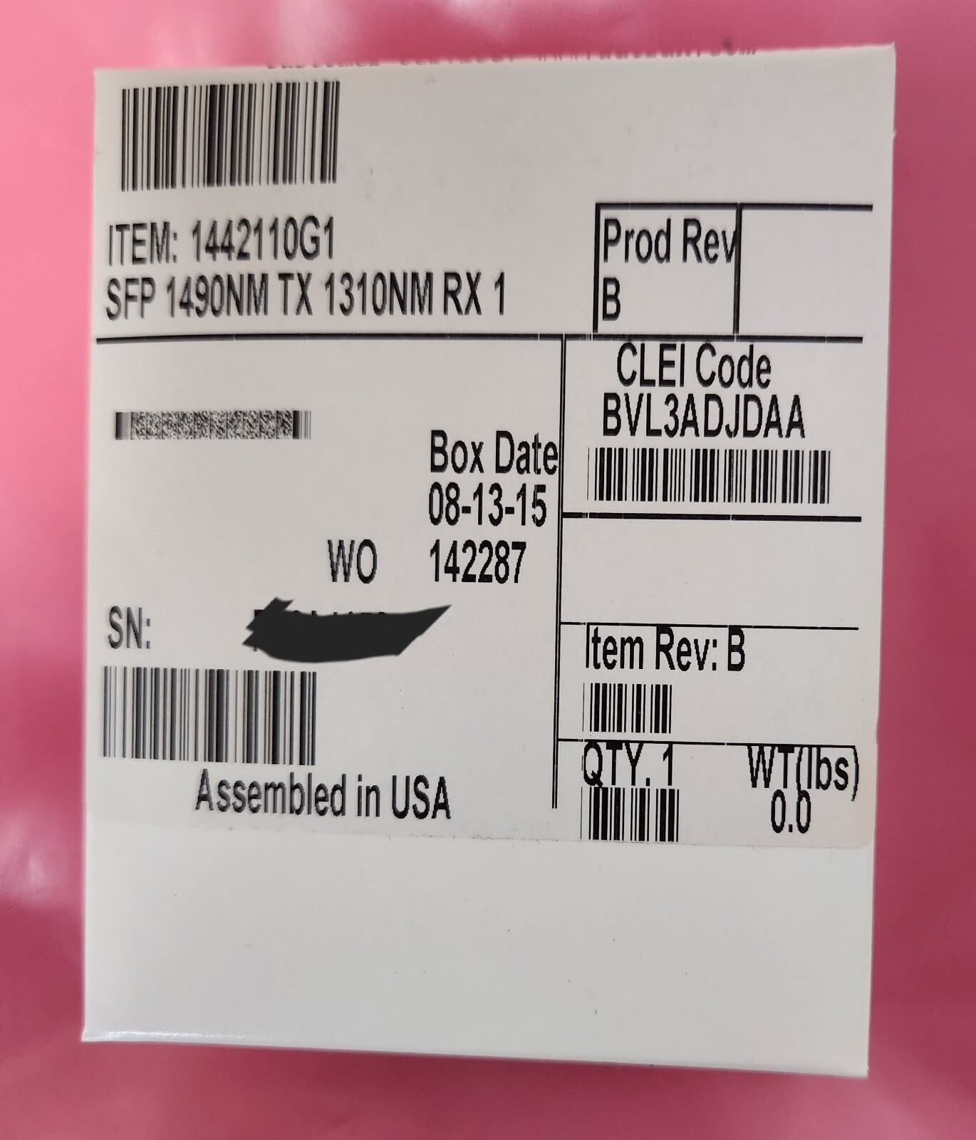 ADTRAN 1442110G1, SFP 1490NM TX 1310NM RX 10KM