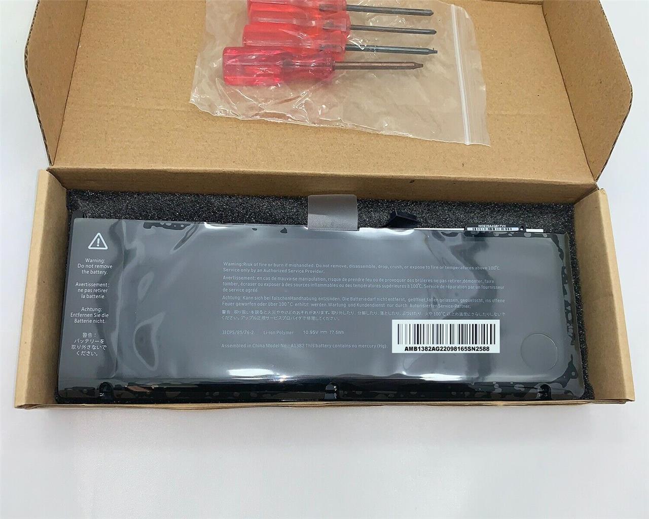 Amazing 77.5Wh A1382 Battery for 2011 2012 Apple MacBook Pro 15" Core i7 A1286
