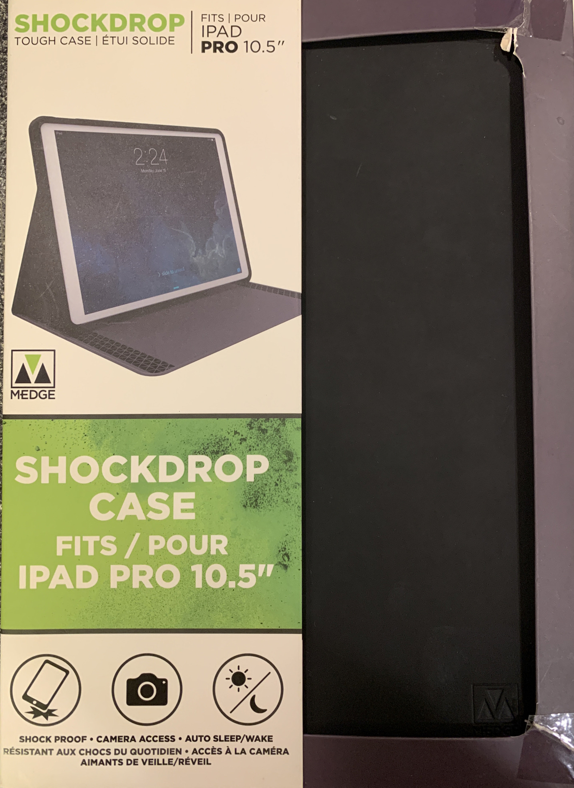 MEDGE Shockdrop Case iPad Pro 10.5” Black New Camera Access Auto Sleep/Wake